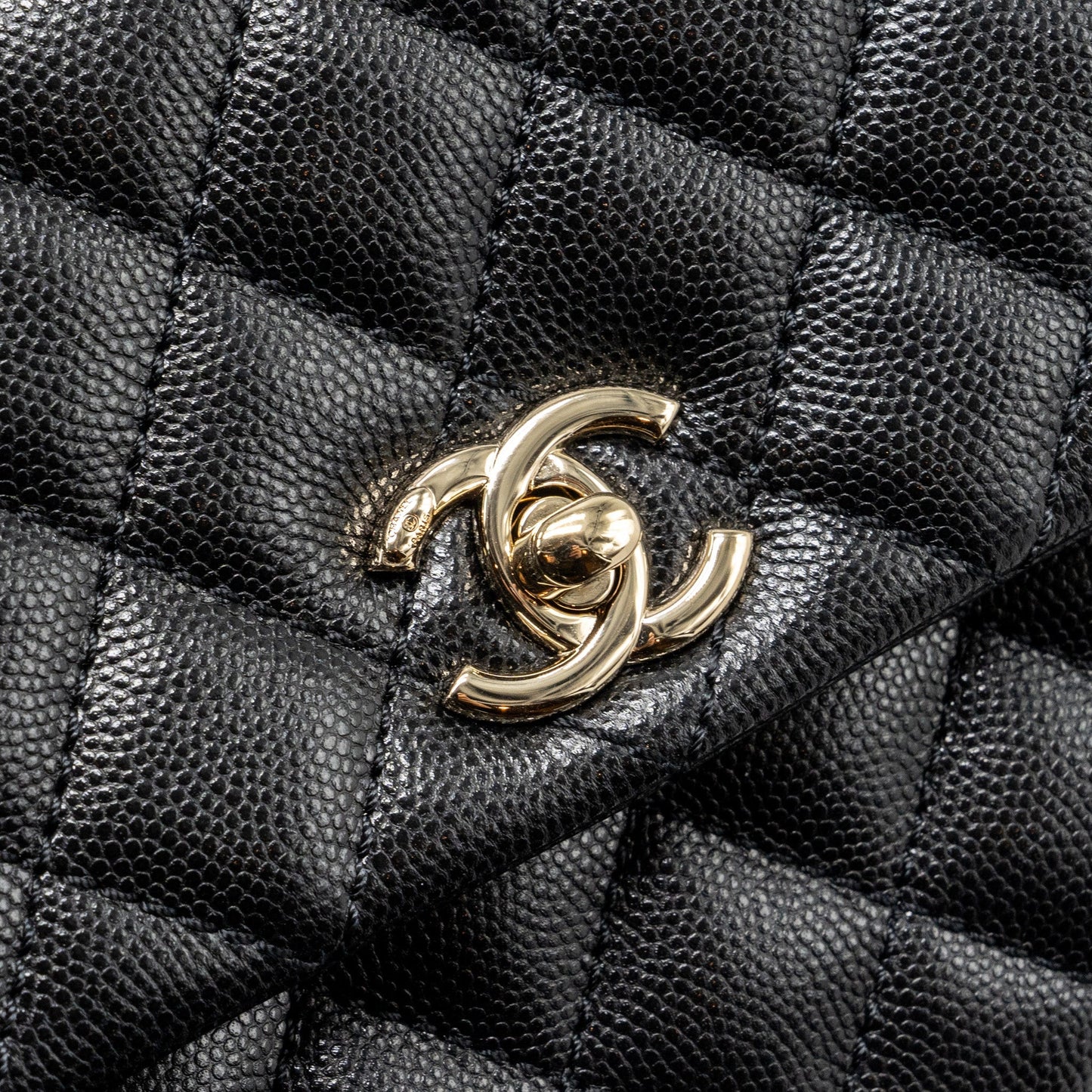 Chanel Small Coco Handle Caviar black L