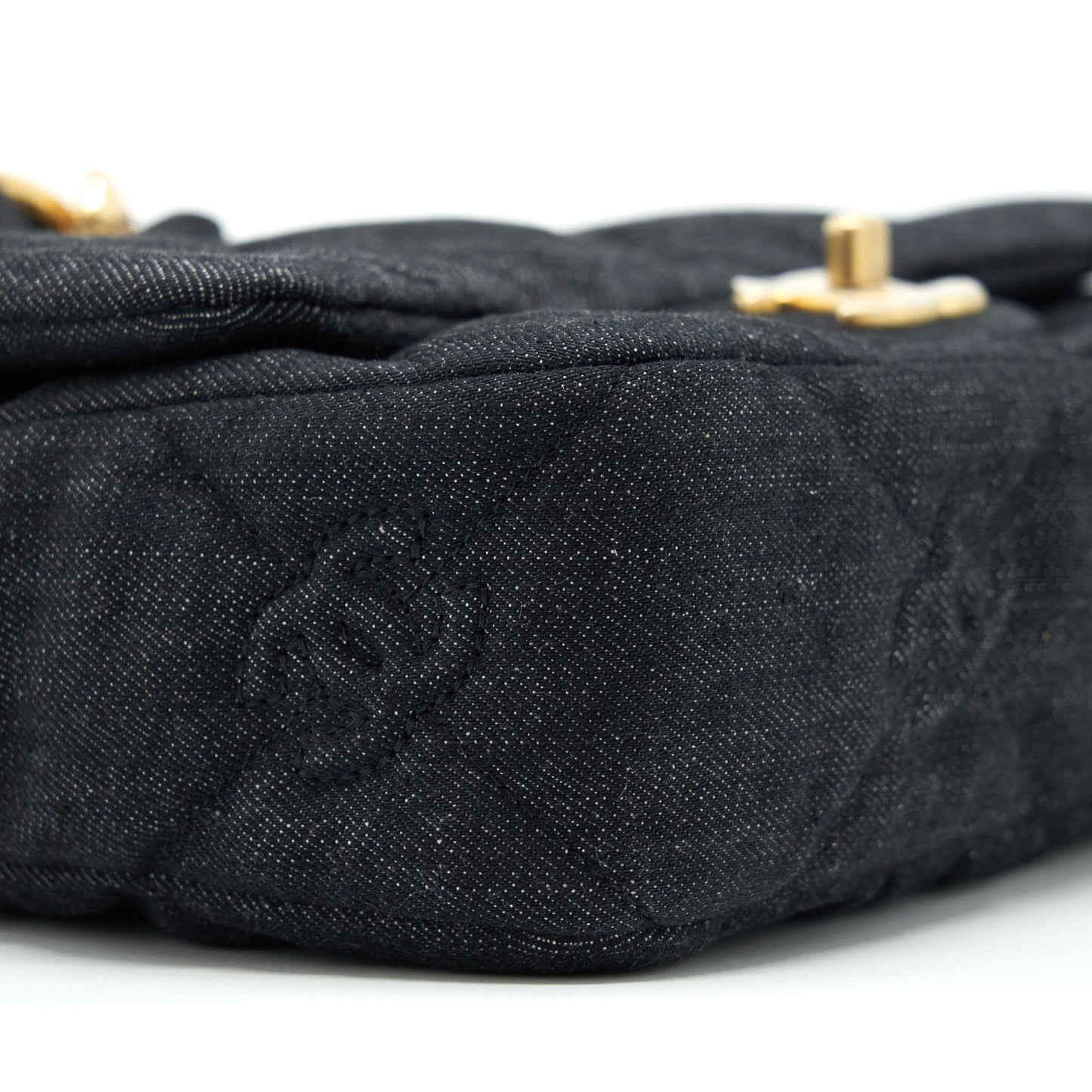 Chanel 22s Small Denim CC Logo Shoulder Bag