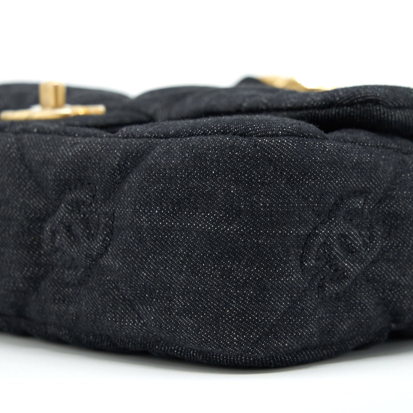 Chanel 22s Small Denim CC Logo Shoulder Bag