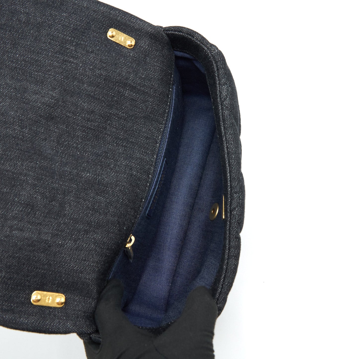 Chanel 22s Small Denim CC Logo Shoulder Bag