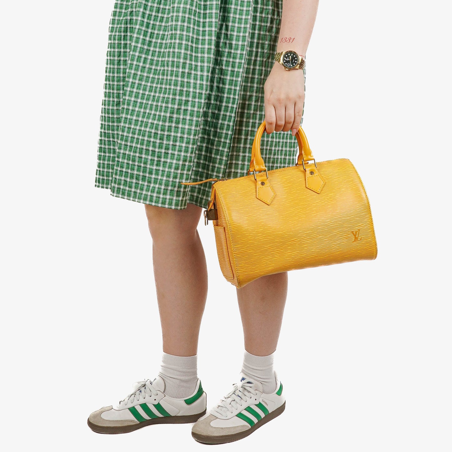 Louis Vuitton  25 Yellow EPI Leather Handbag