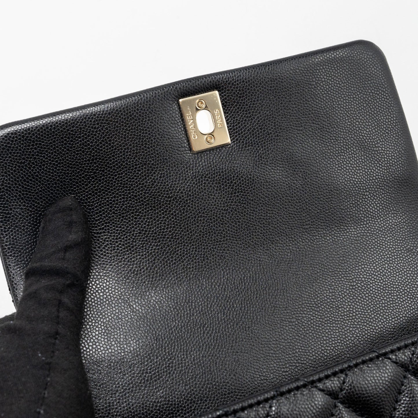 Chanel Small Coco Handle Caviar black L