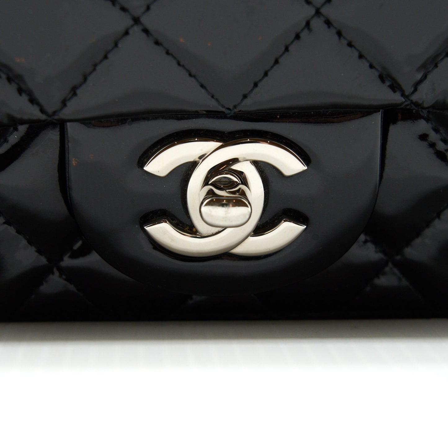 Chanel super mini Rectangular flap Bag Patent black