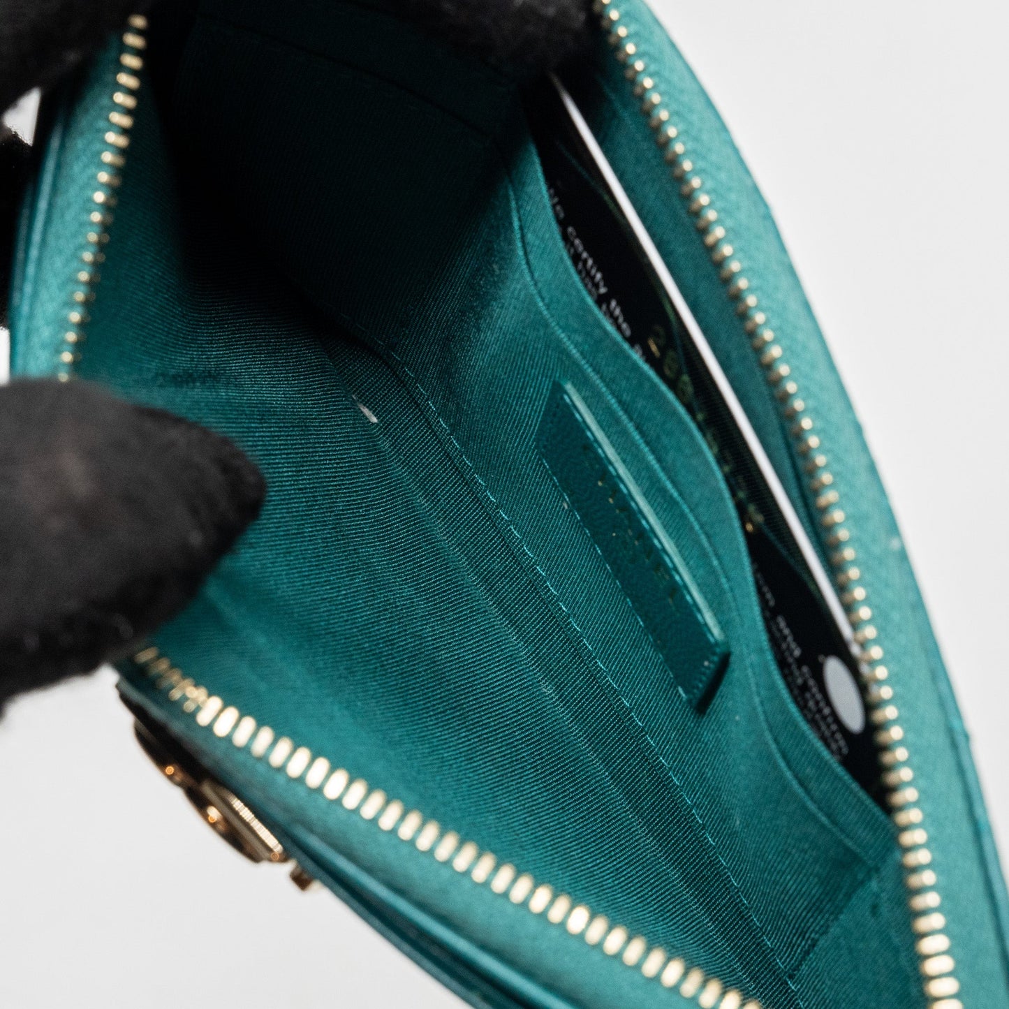 Chanel boy zip pouch lambskin green L