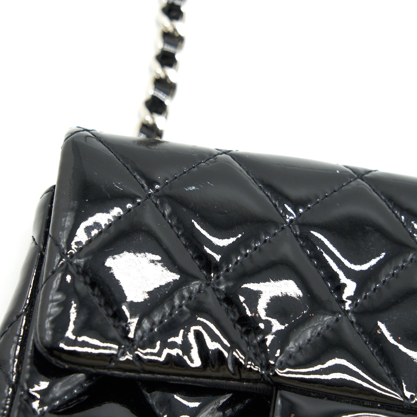 Chanel super mini Rectangular flap Bag Patent black