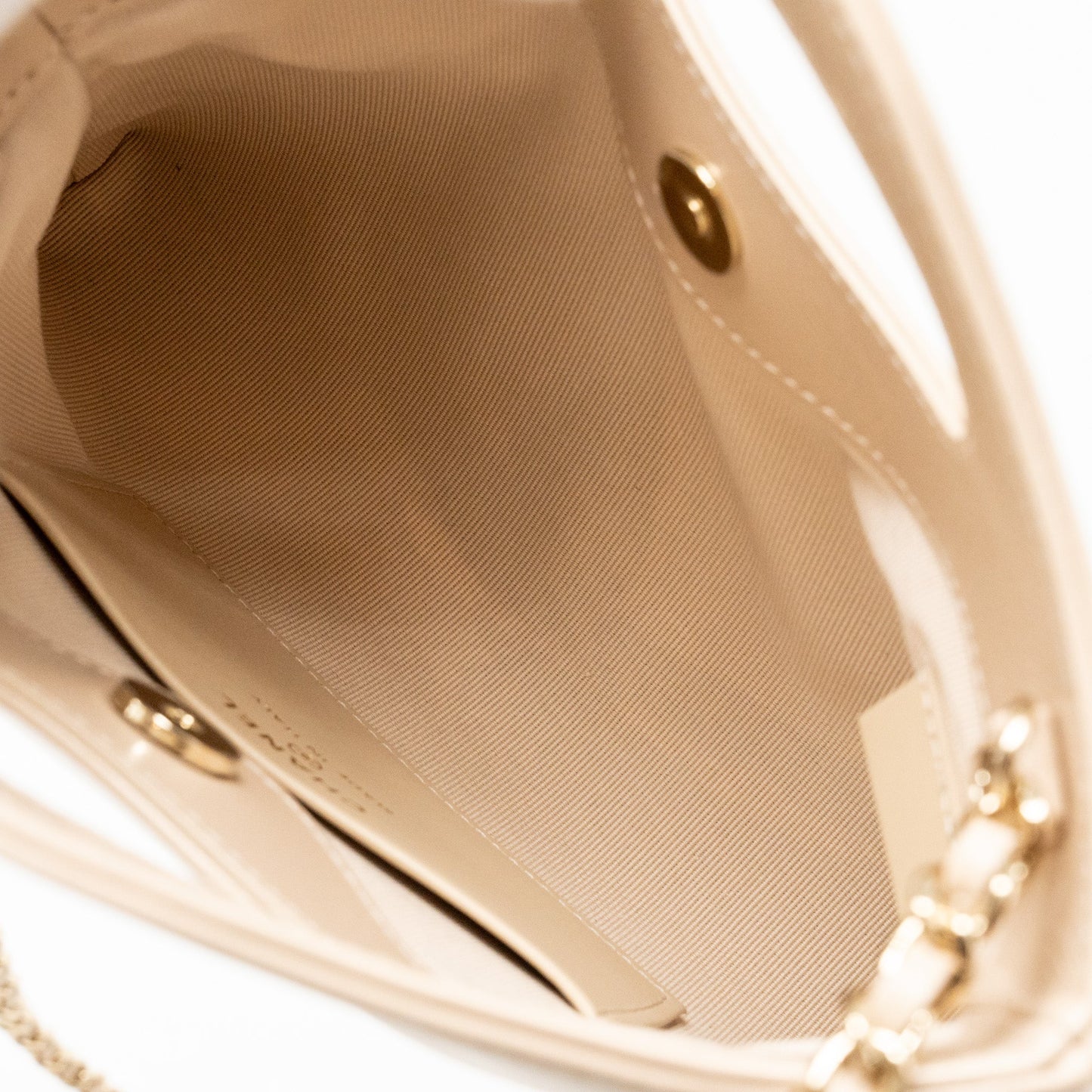 Chanel Mini 31 clutch with chain shiny lambskin light beige L ( microchip)