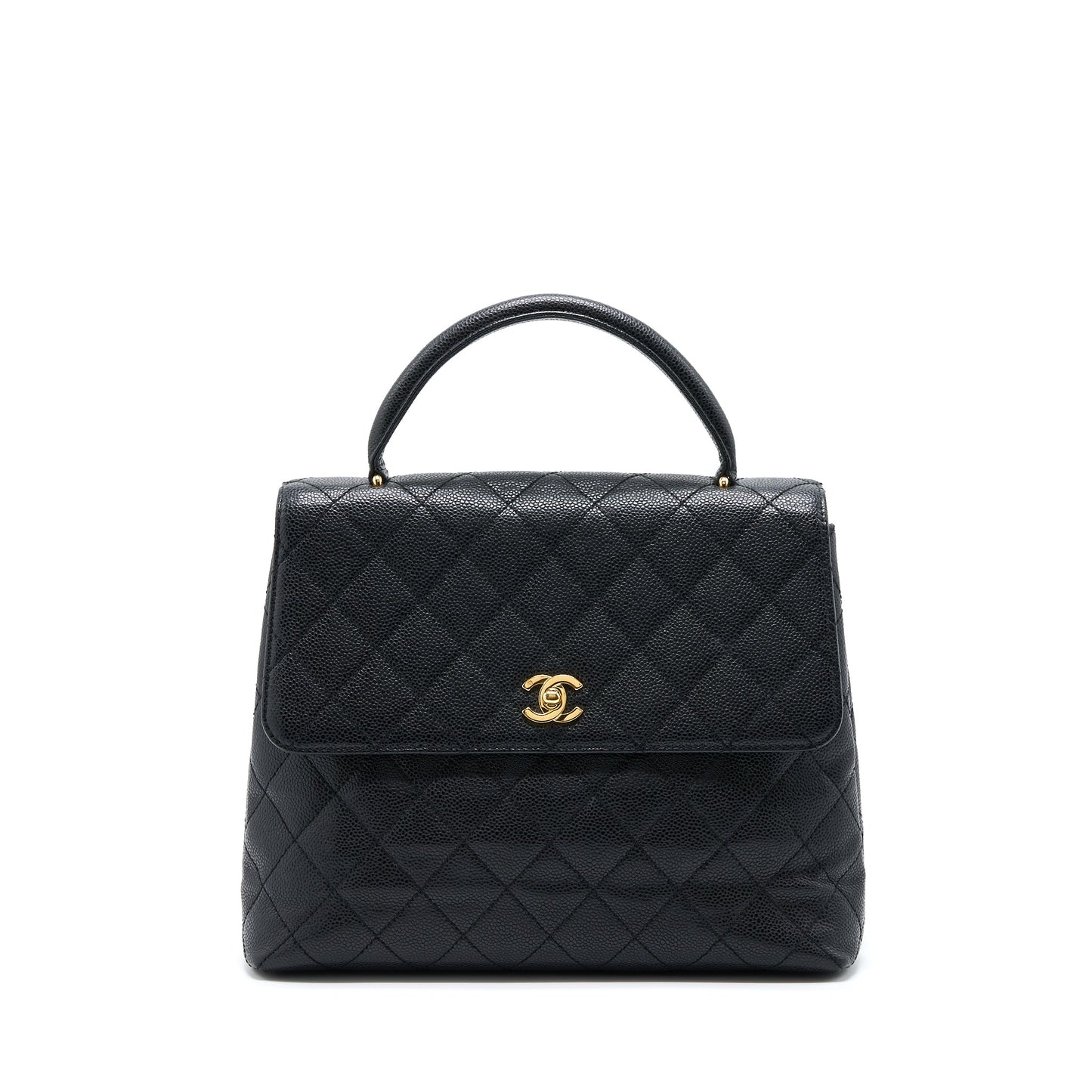 Chanel  Top Handle Flap Bag Caviar Black