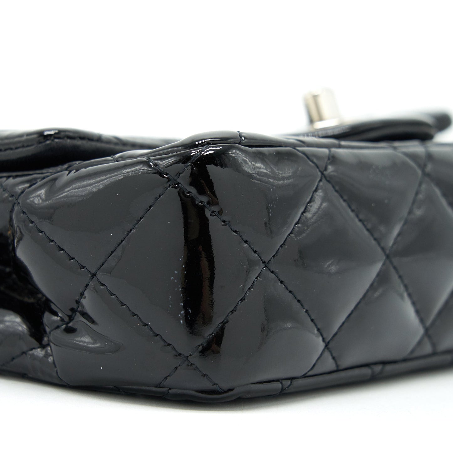 Chanel super mini Rectangular flap Bag Patent black
