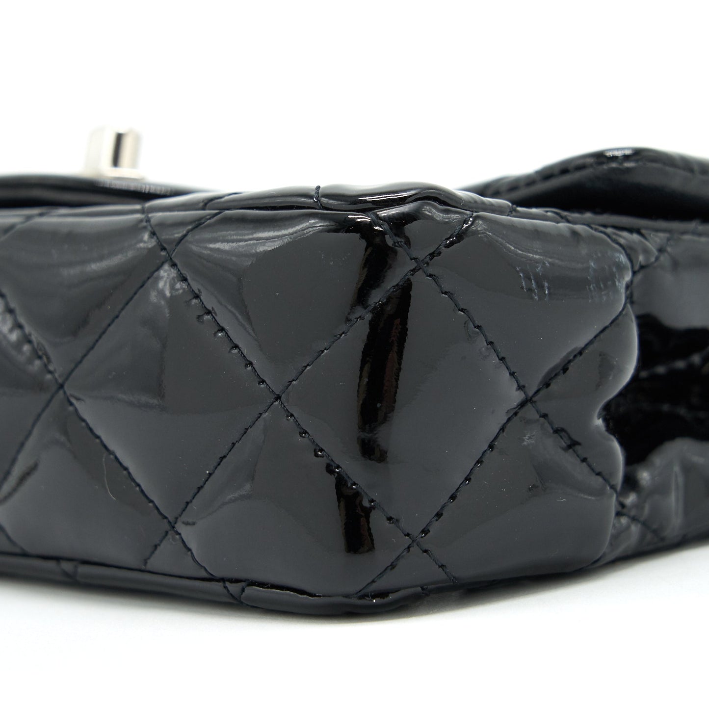 Chanel super mini Rectangular flap Bag Patent black