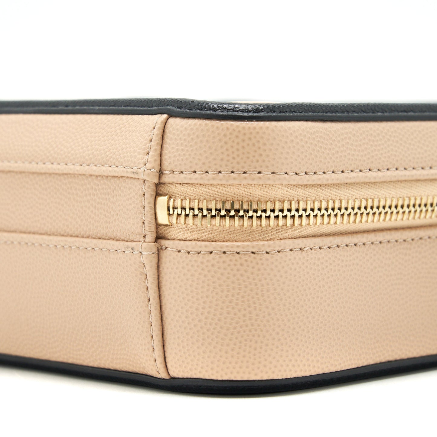 Chanel Vanity Filigree Caviar Beige&Black L
