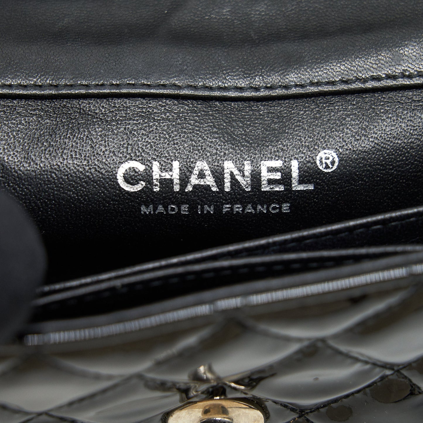 Chanel super mini Rectangular flap Bag Patent black