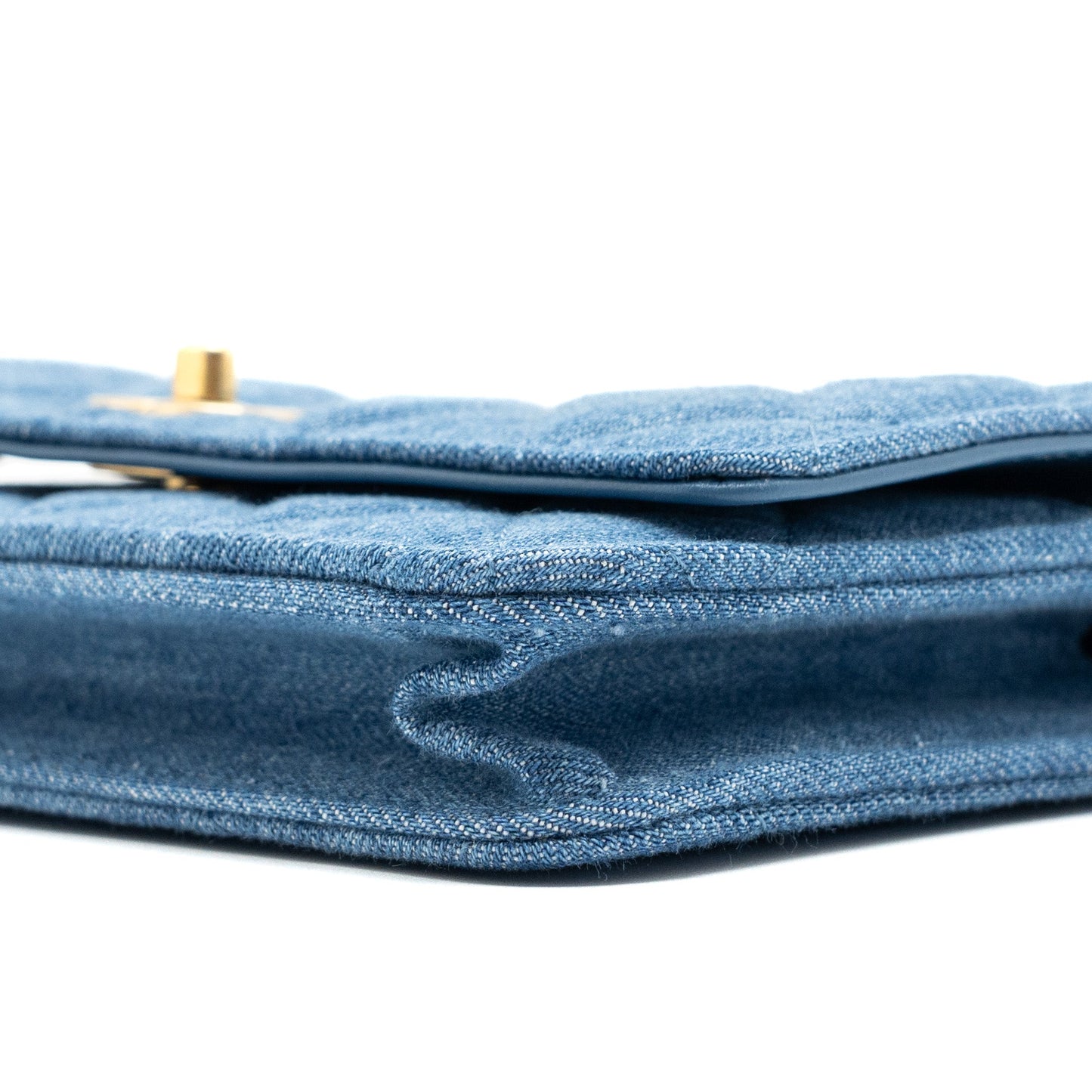 Chanel 22C Pearl Crush wallet on chain Denim blue (microchip)