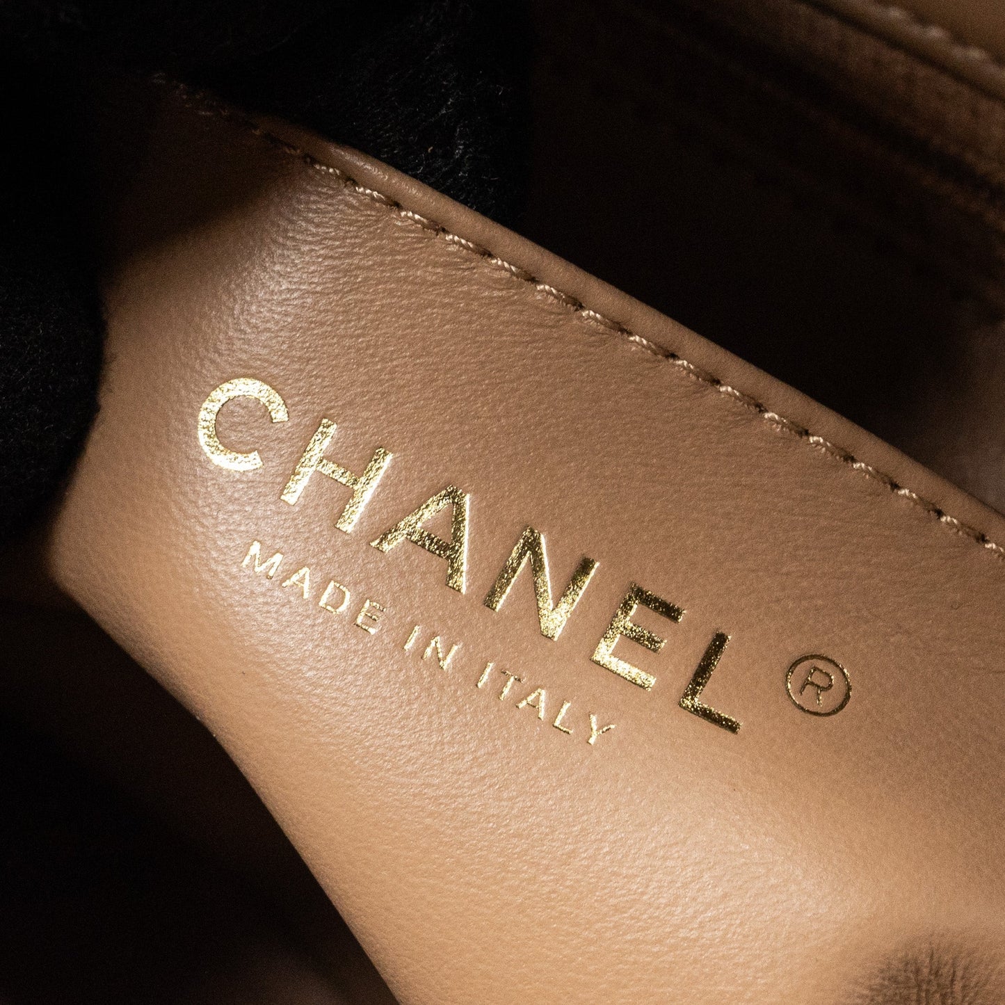 Chanel 22B pearl crush mini rectangular flap bag lambskin dark Beige  (Microchip)