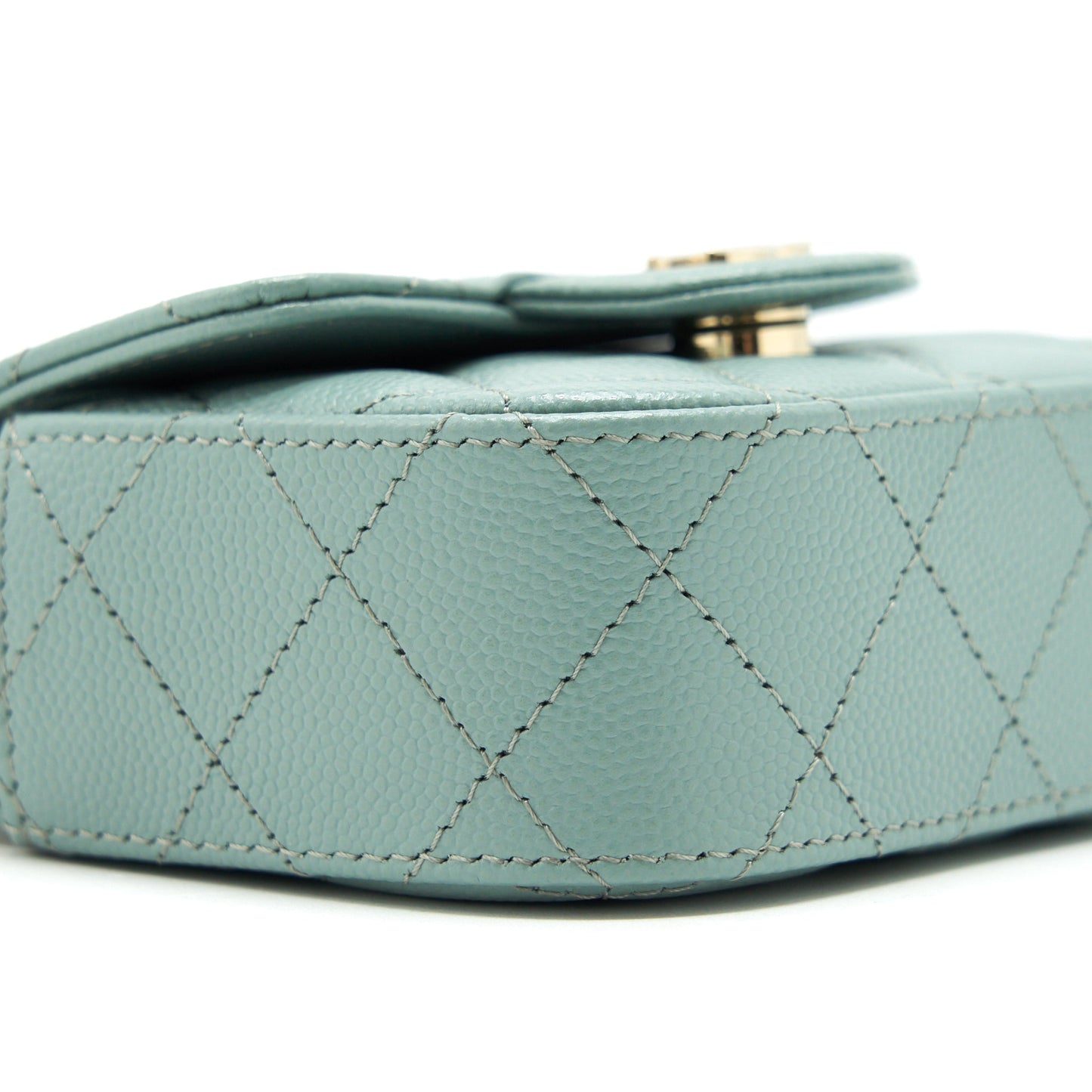 Chanel mini Flap Vanity with chain Caviar greyish green L