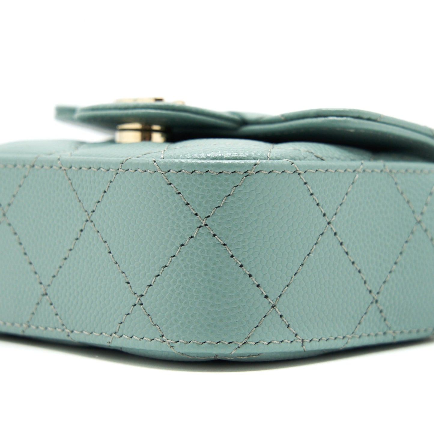 Chanel mini Flap Vanity with chain Caviar greyish green L