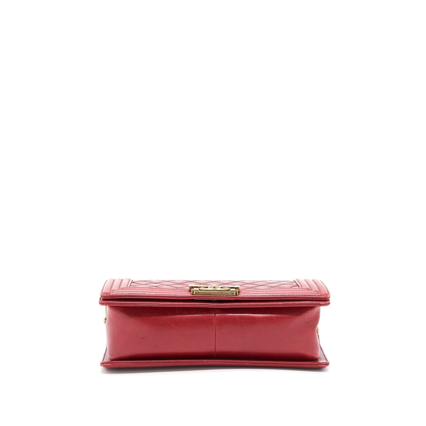 Chanel Medium Boy Bag Aged Calfskin Red With Ruthenium
