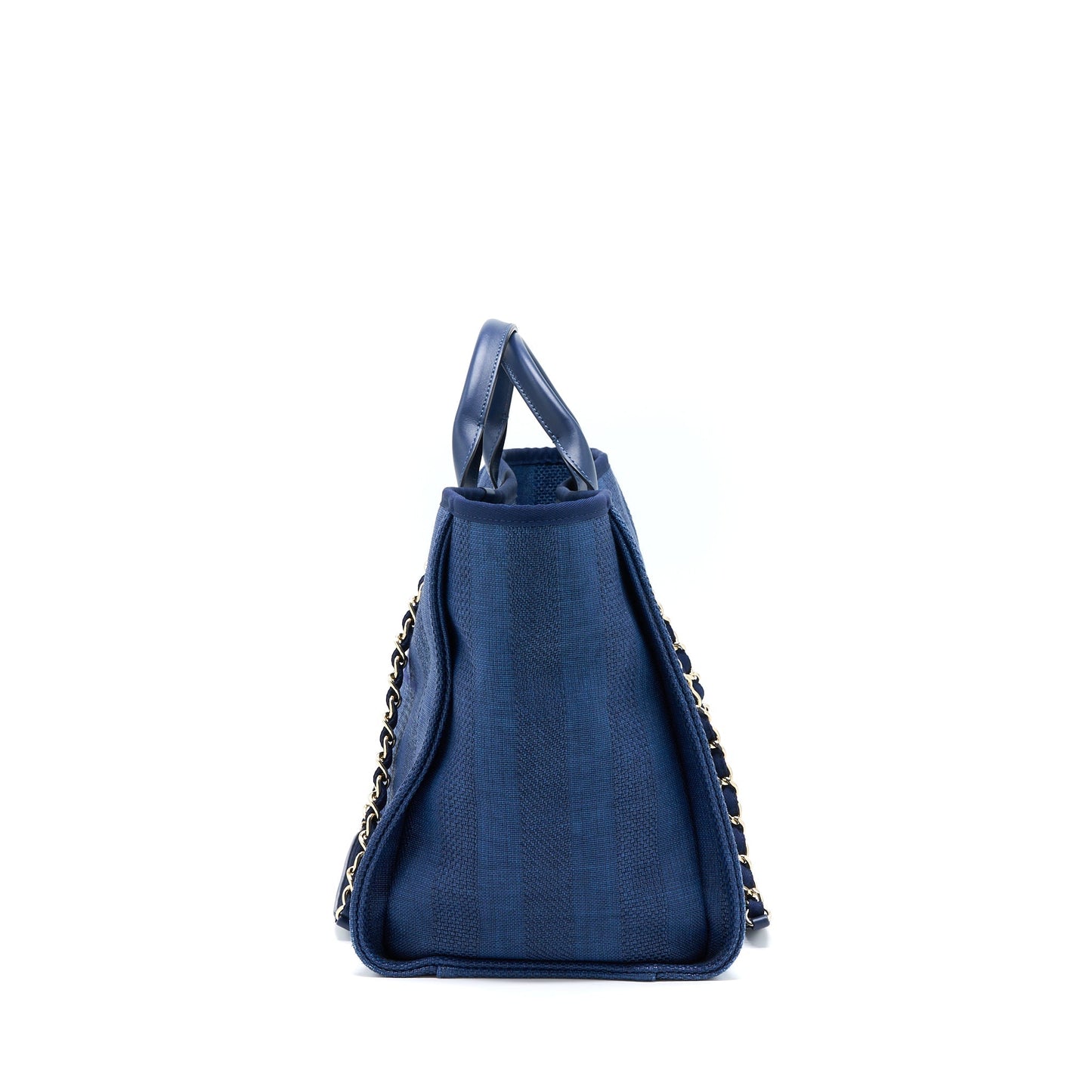 Chanel Deauville Tote Bag Canvas Dark Blue L