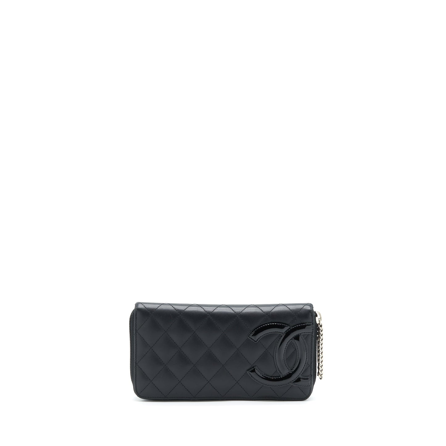 Chanel Cambon Long Zipper Wallet Calfskin Black/Pink