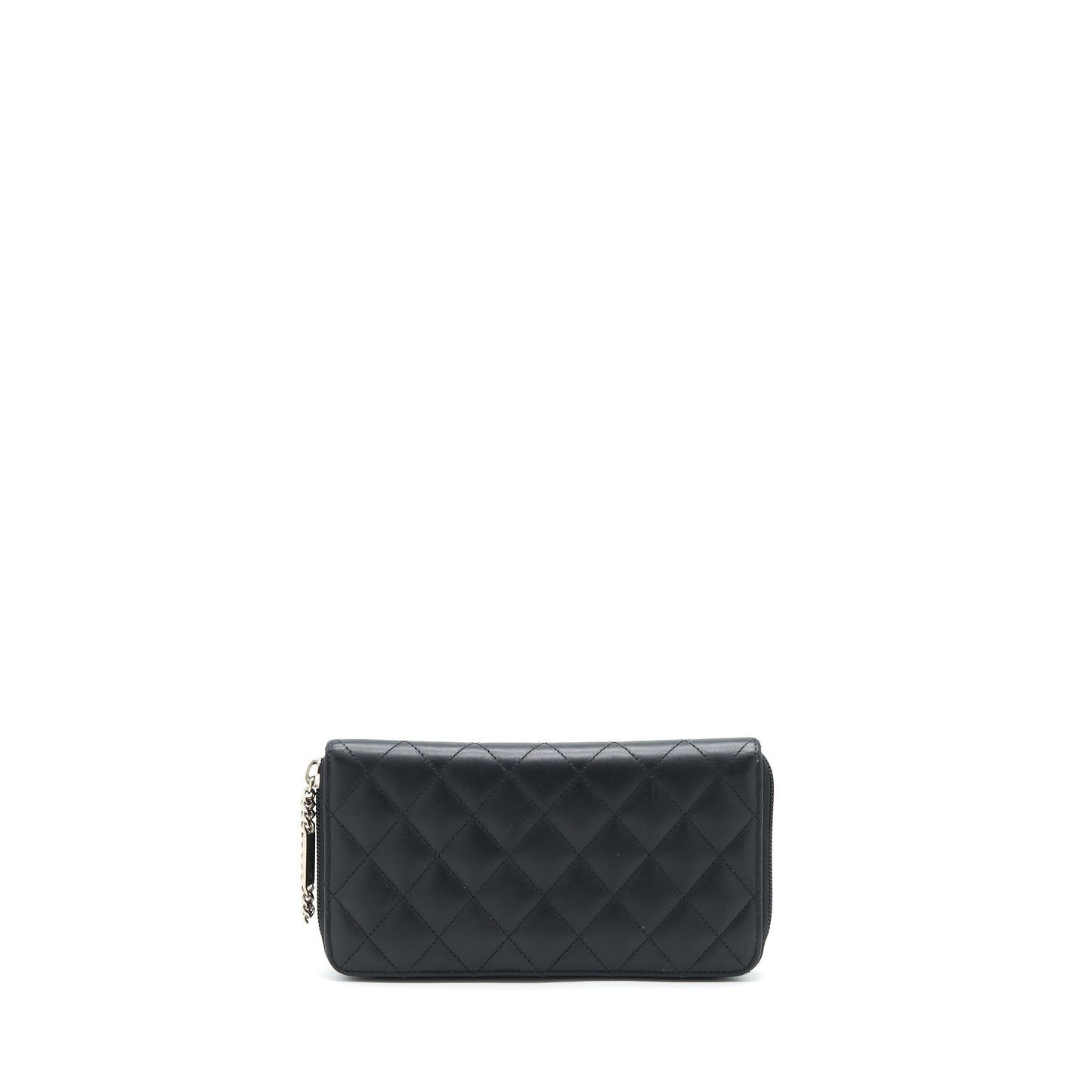 Chanel Cambon Long Zipper Wallet Calfskin Black/Pink