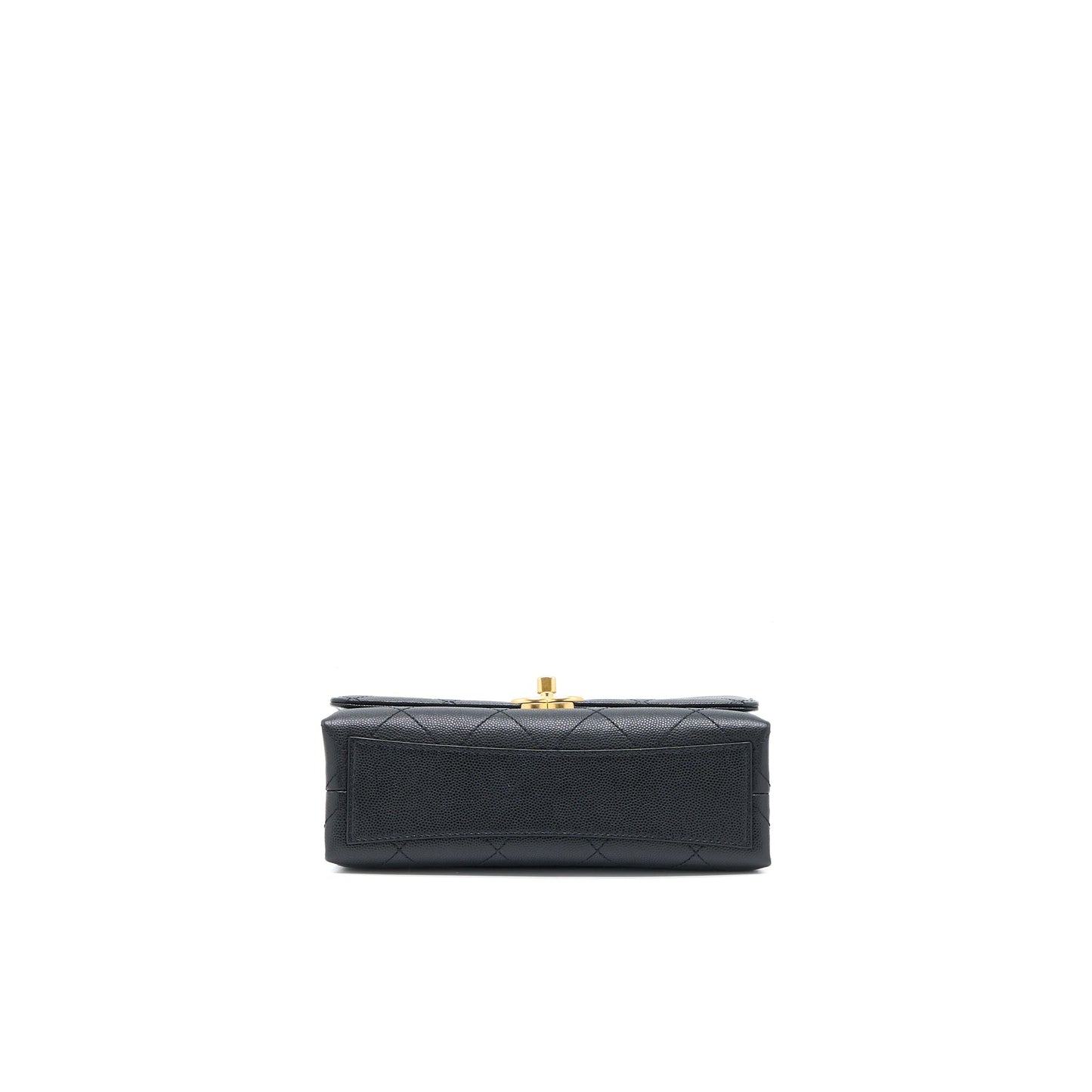 Chanel Detail Chain Flap Bag Grained Calfskin Black  (Microchip)