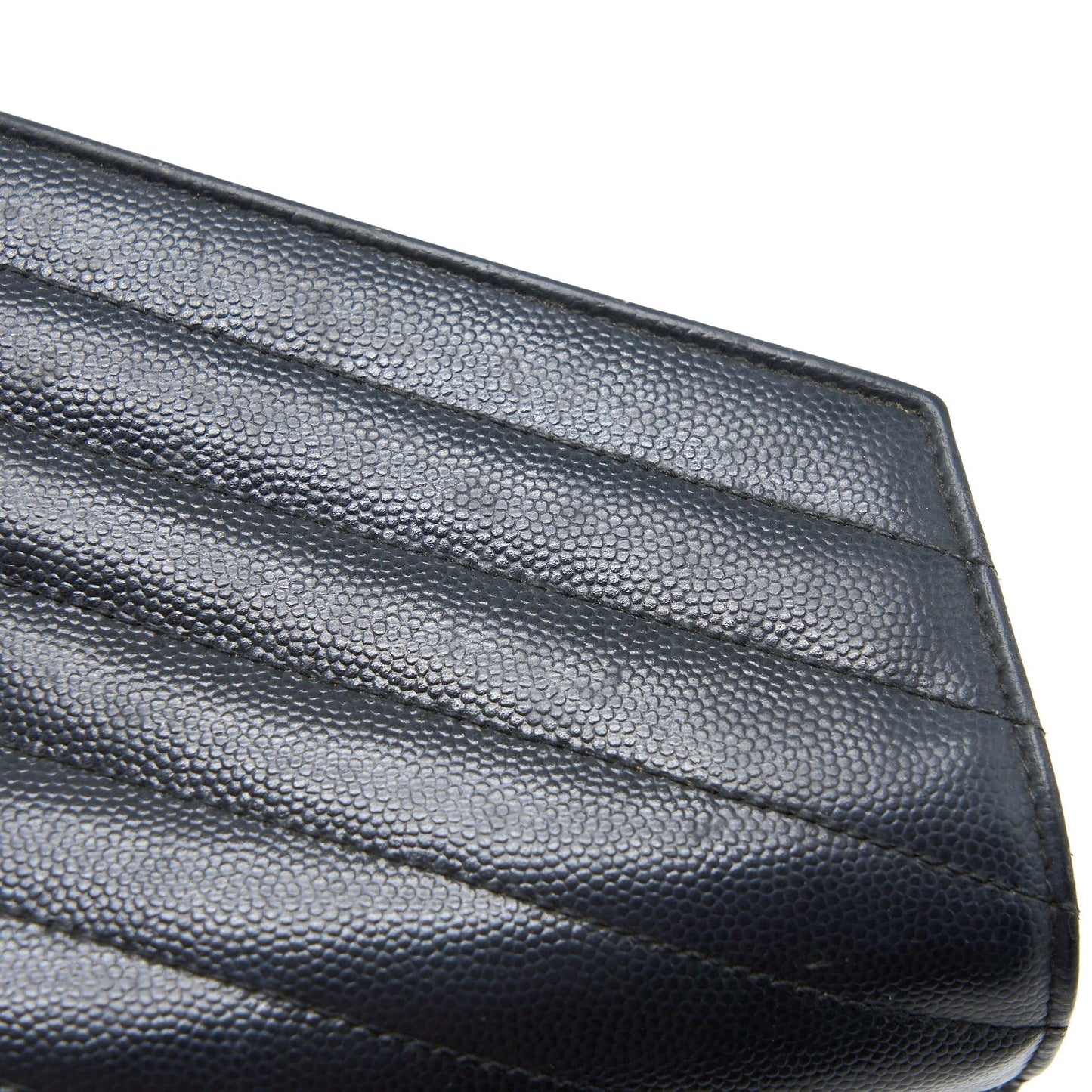 Saint Laurent/ Cassandra Matelasse Envelope Chain Wallet Grained Calfskin Black