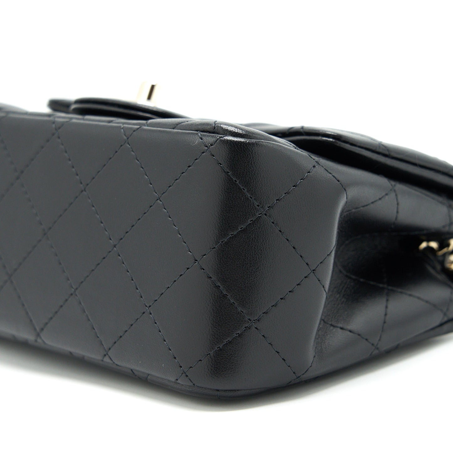 Chanel 22C Mini Square Flap Bag Lambskin Black L