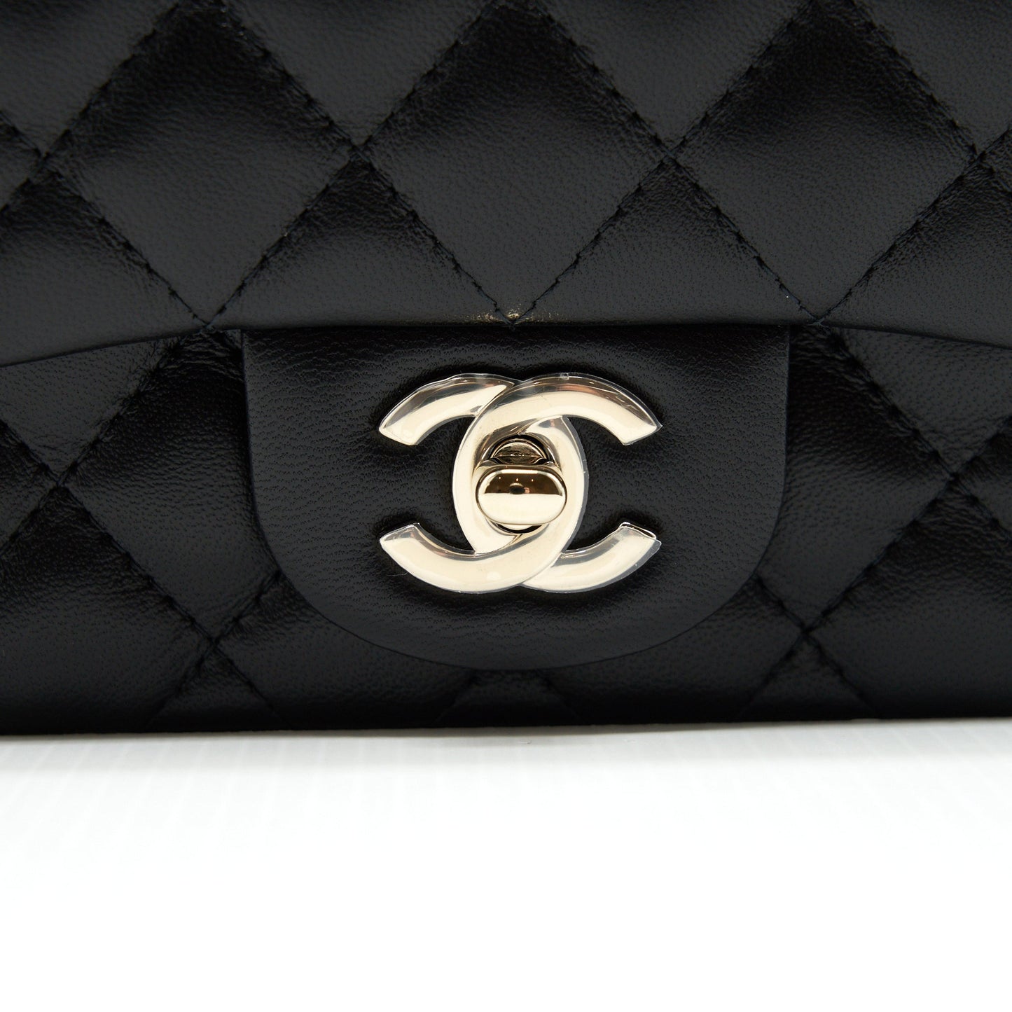 Chanel 22C Mini Square Flap Bag Lambskin Black L
