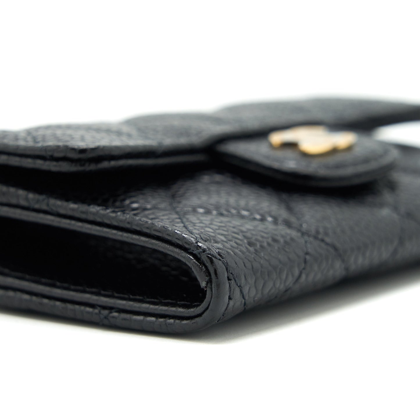Chanel Classic mini Flap card Holder Caviar Black L