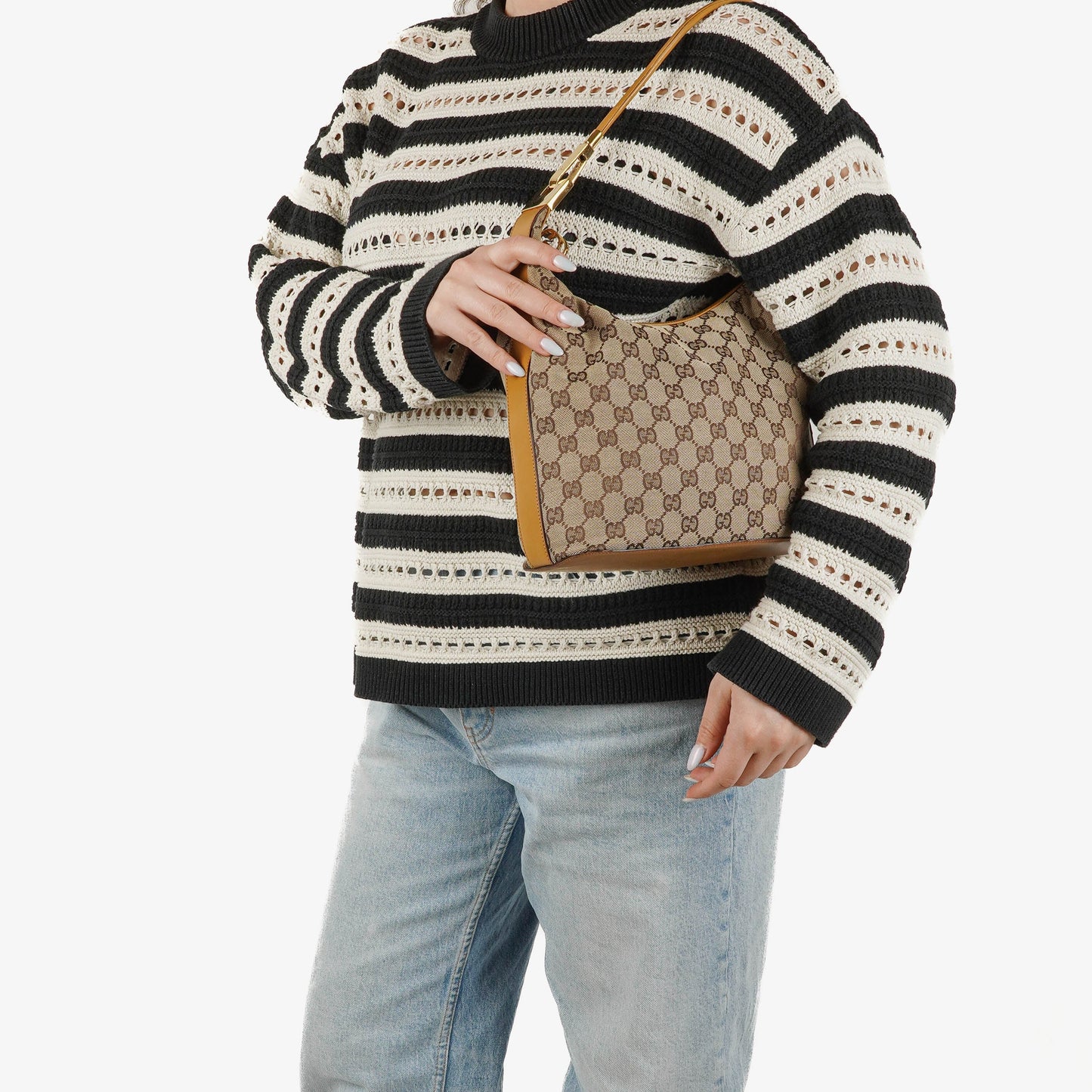 Gucci GG Beige Shoulder Hobo Bag