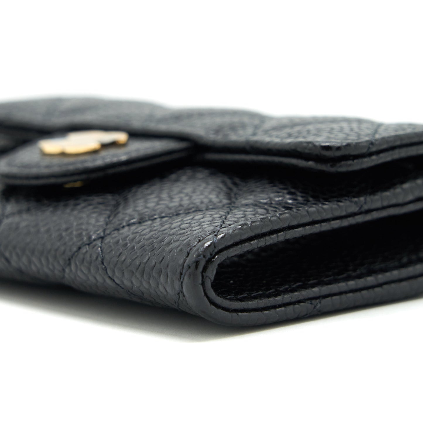 Chanel Classic mini Flap card Holder Caviar Black L
