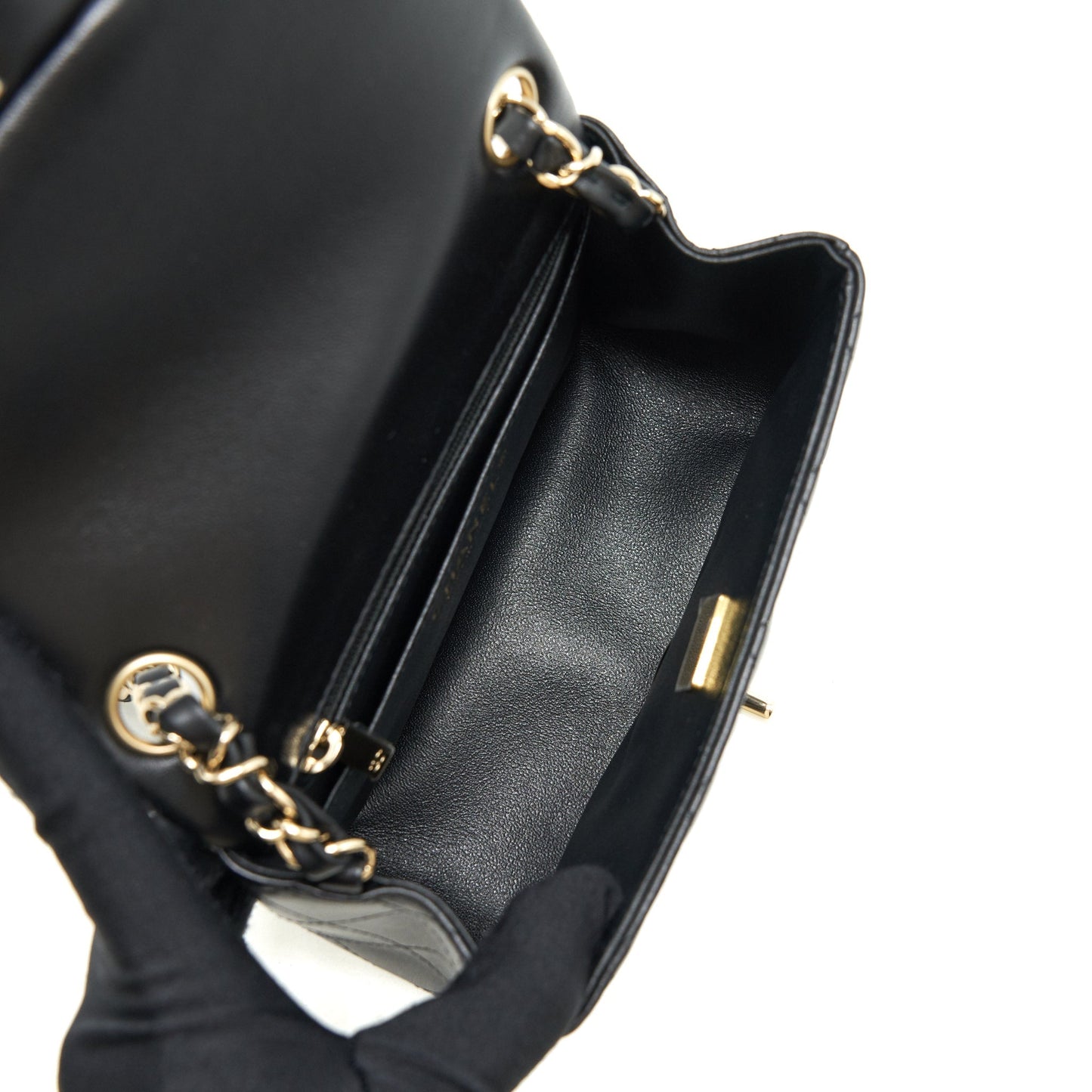 Chanel 22C Mini Square Flap Bag Lambskin Black L