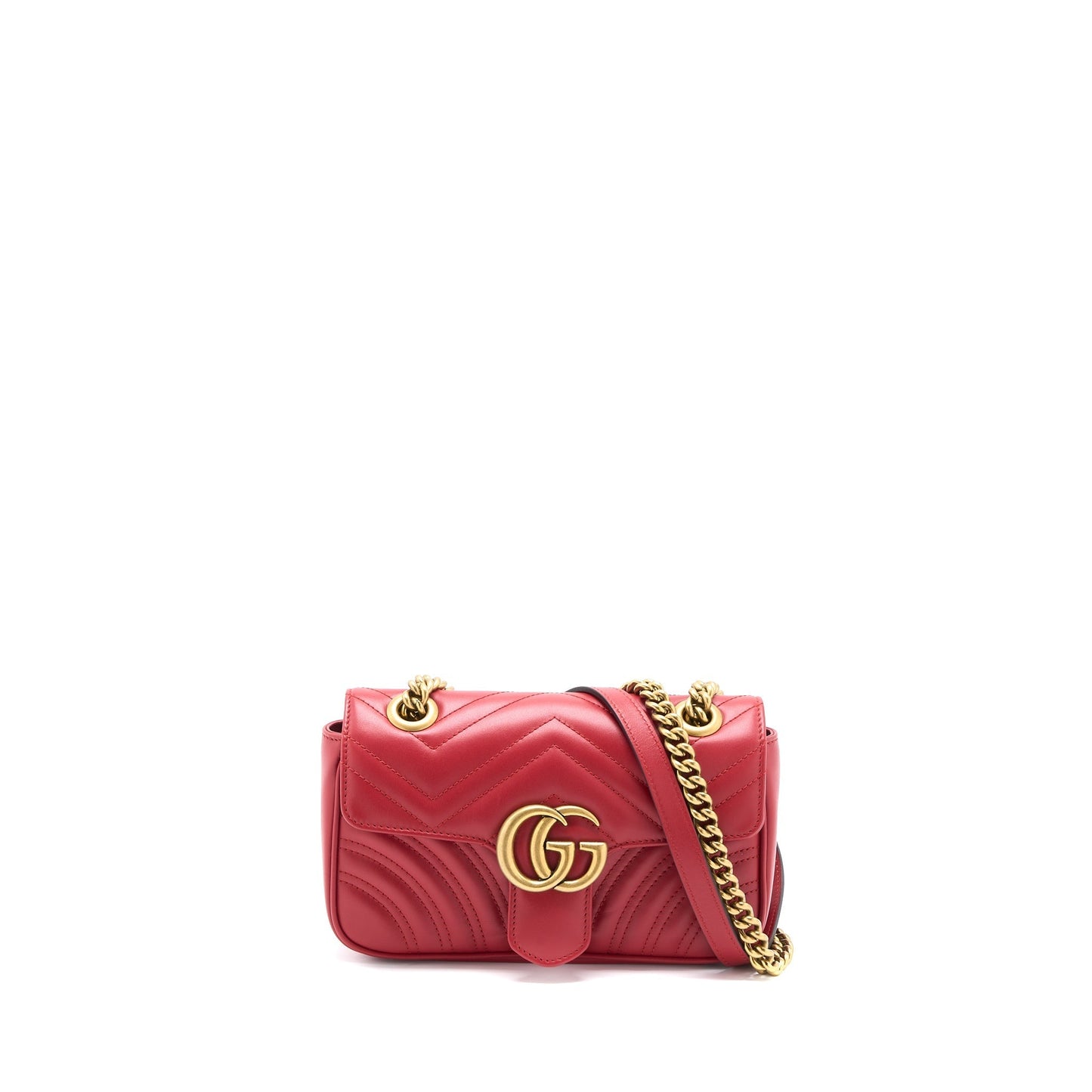 Gucci Mini GG Marmont Bag Calfskin Red Brushed