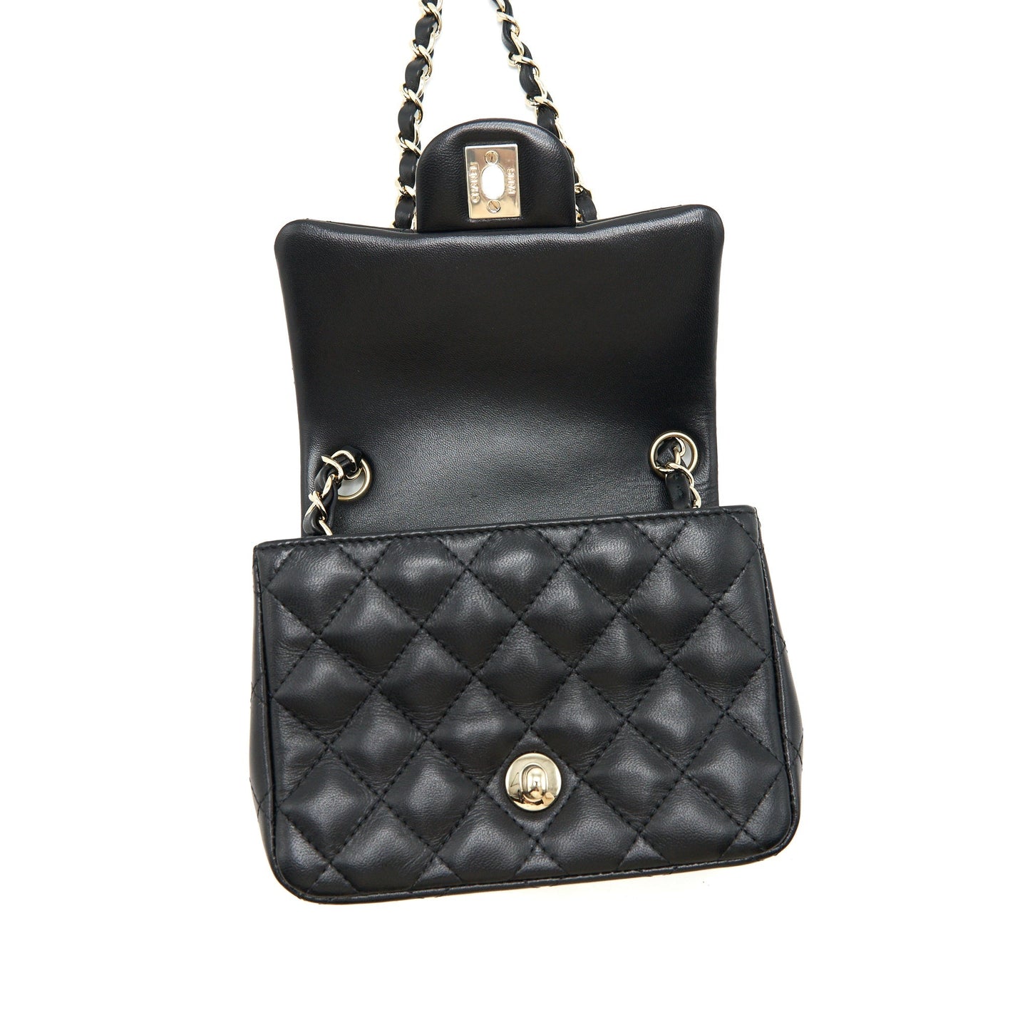 Chanel 22C Mini Square Flap Bag Lambskin Black L