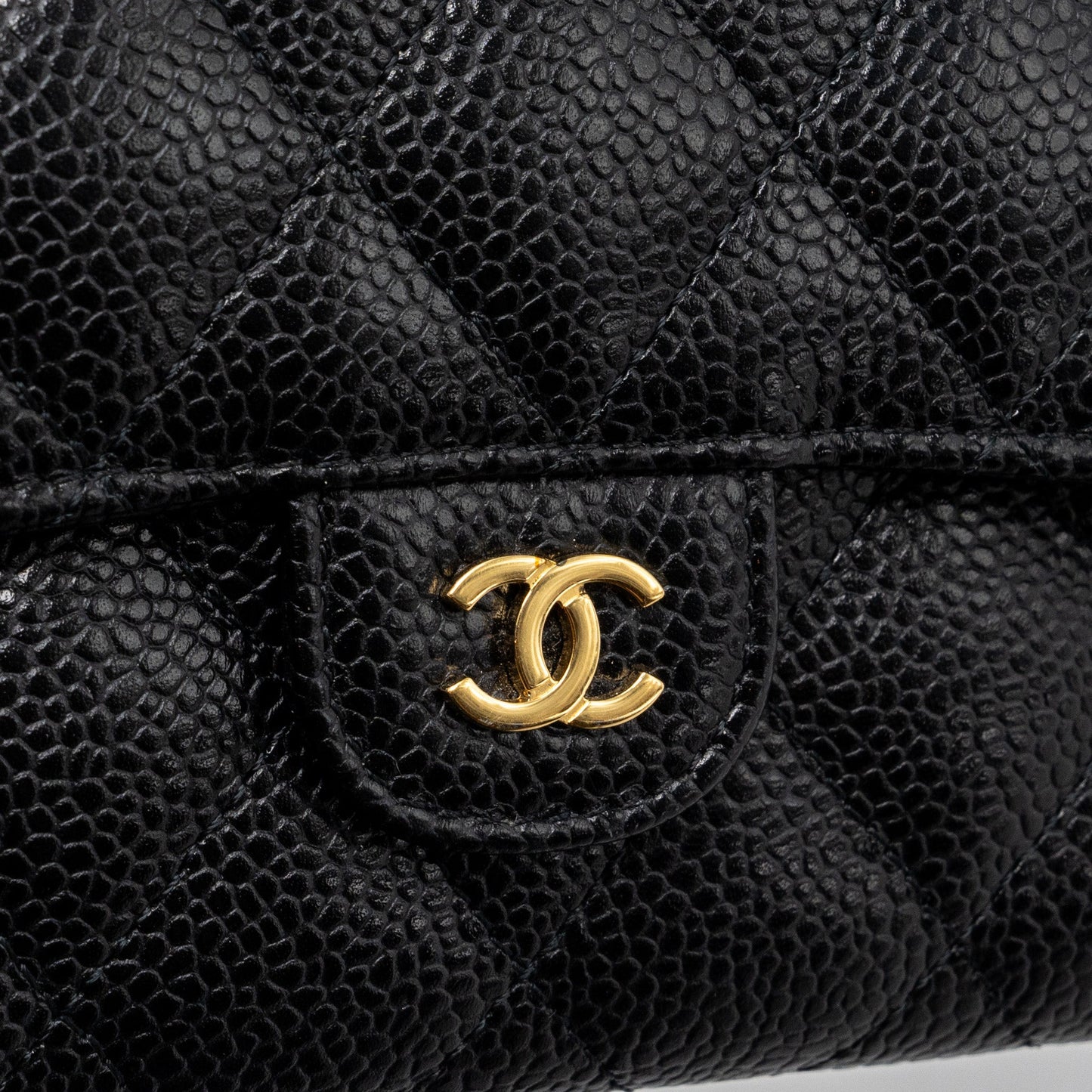 Chanel Classic flap wallet grained calfskin Black