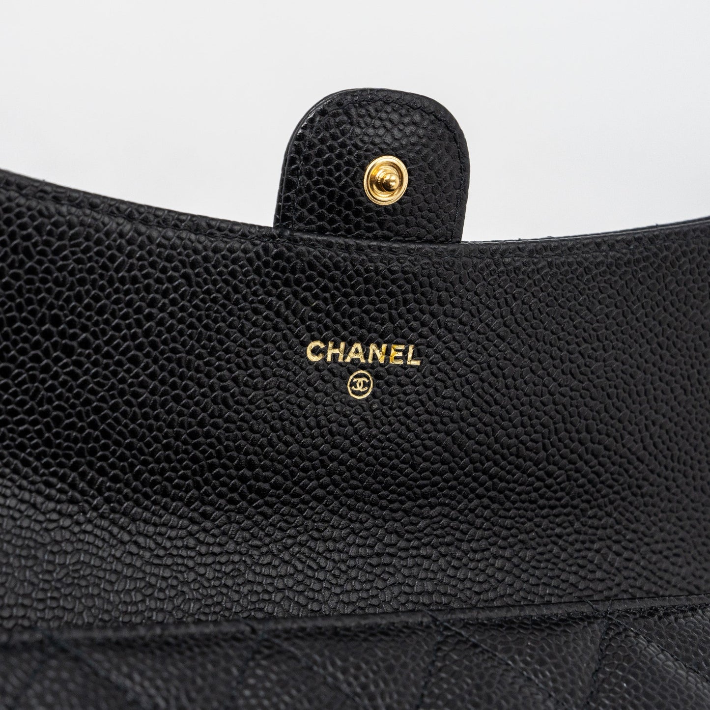 Chanel Classic flap wallet grained calfskin Black