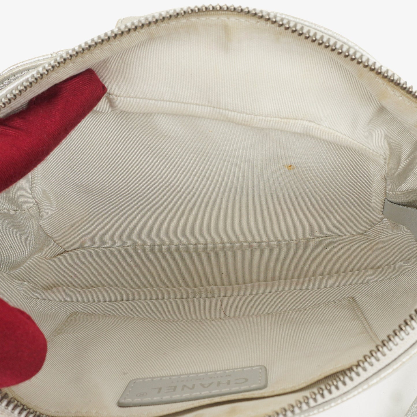 Chanel Silver Metallic Grained Calfskin Casual Rock Waist Bag