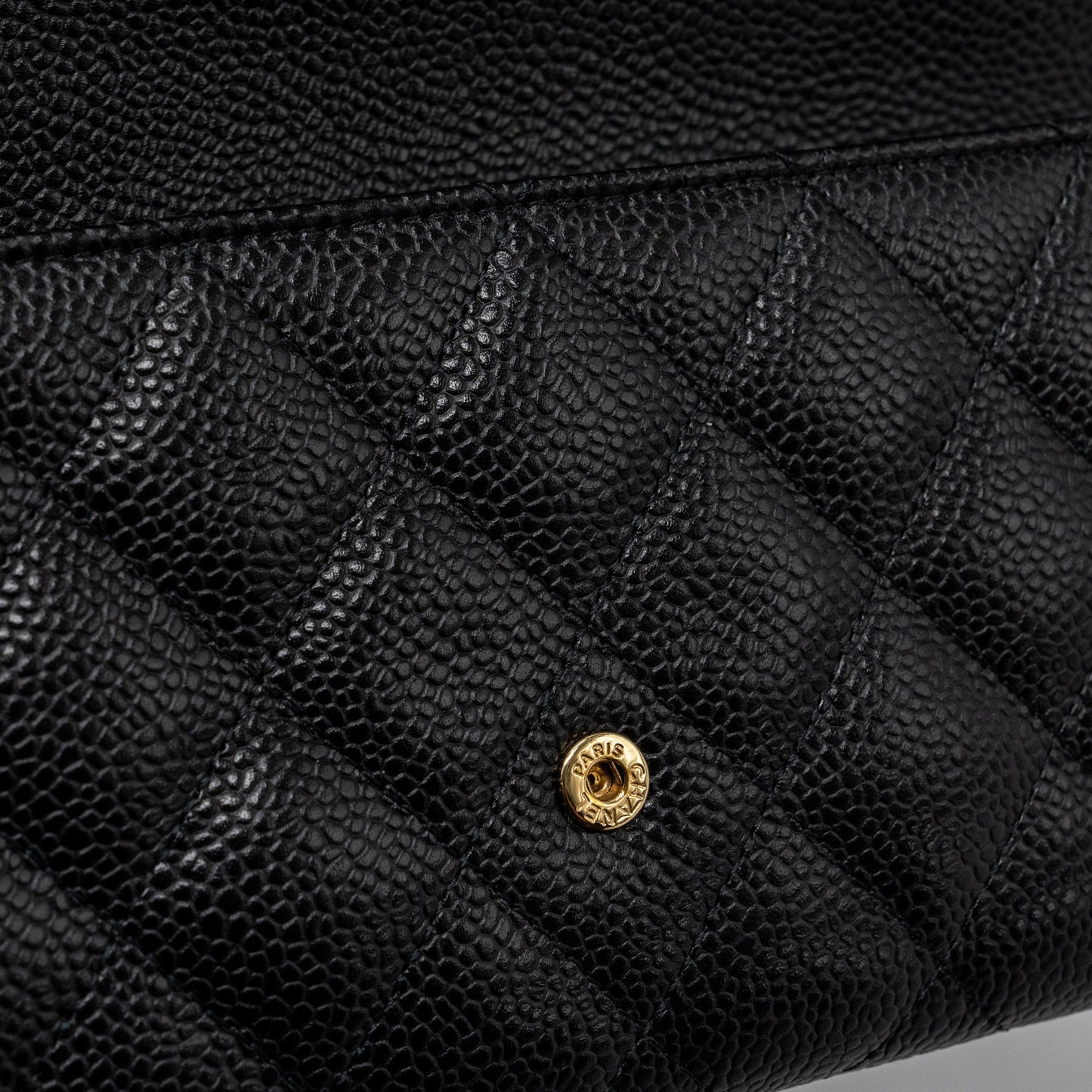 Chanel Classic flap wallet grained calfskin Black
