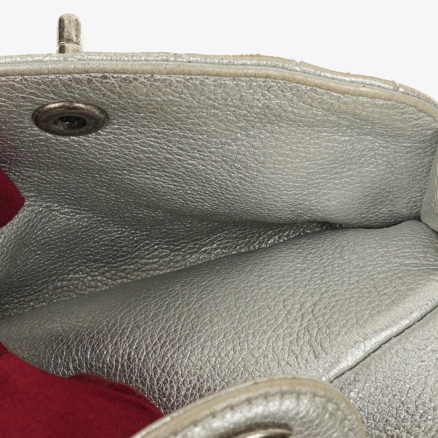 Chanel Silver Metallic Grained Calfskin Casual Rock Waist Bag