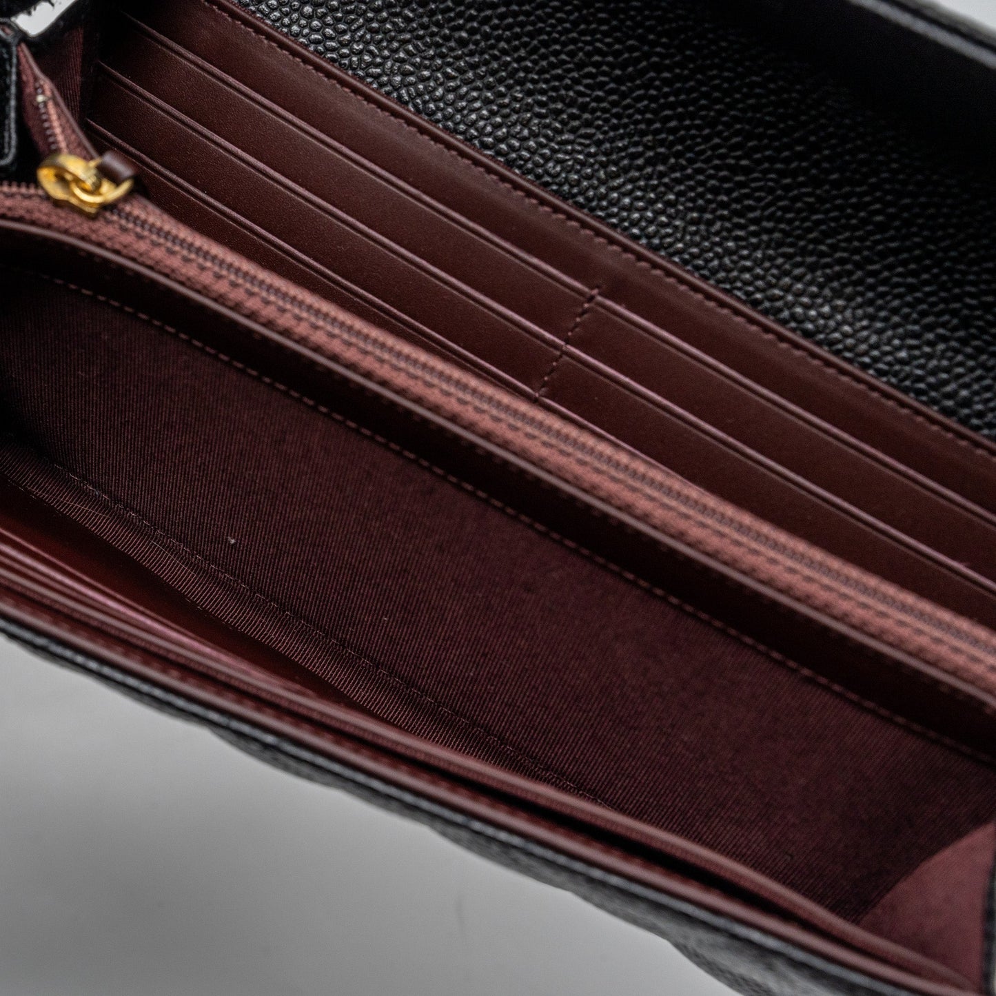Chanel Classic flap wallet grained calfskin Black
