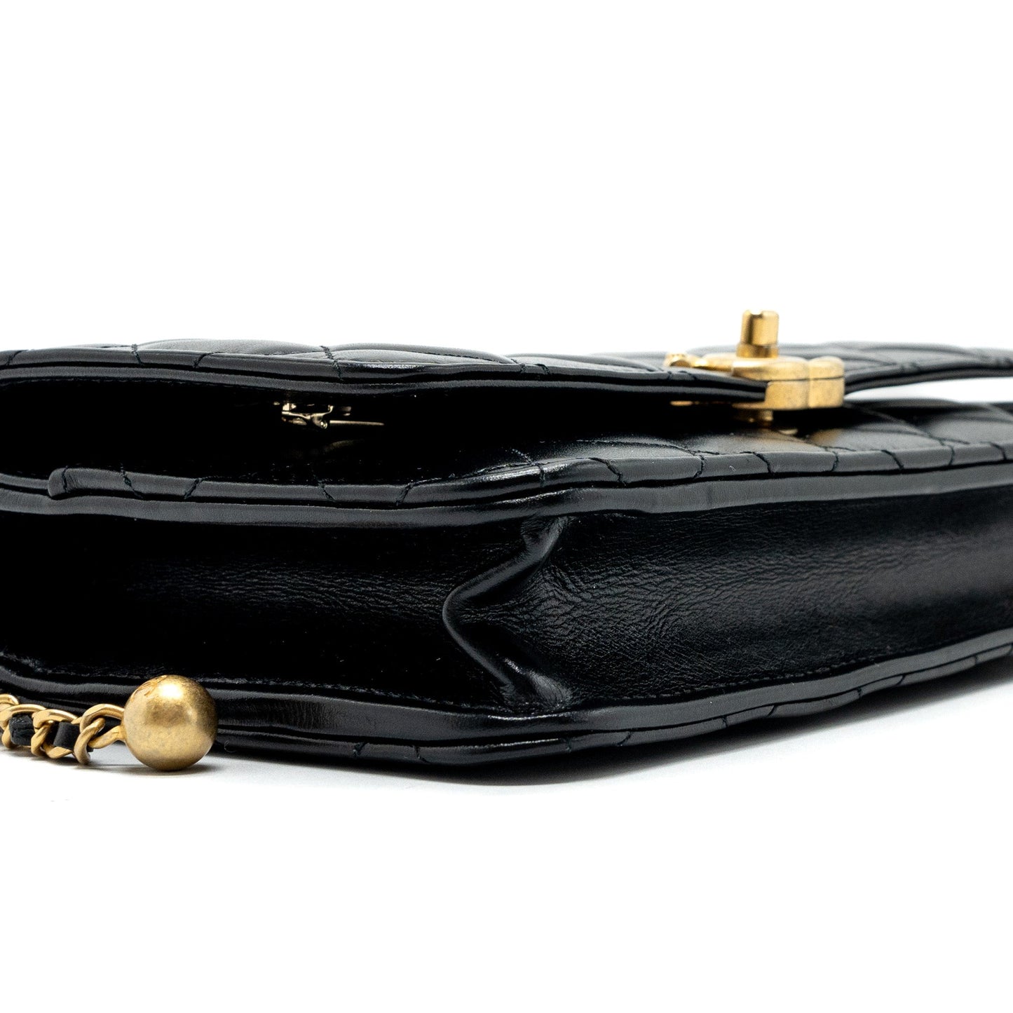 Chanel 24C gold Crush wallet on chain calfskin black  (microchip)