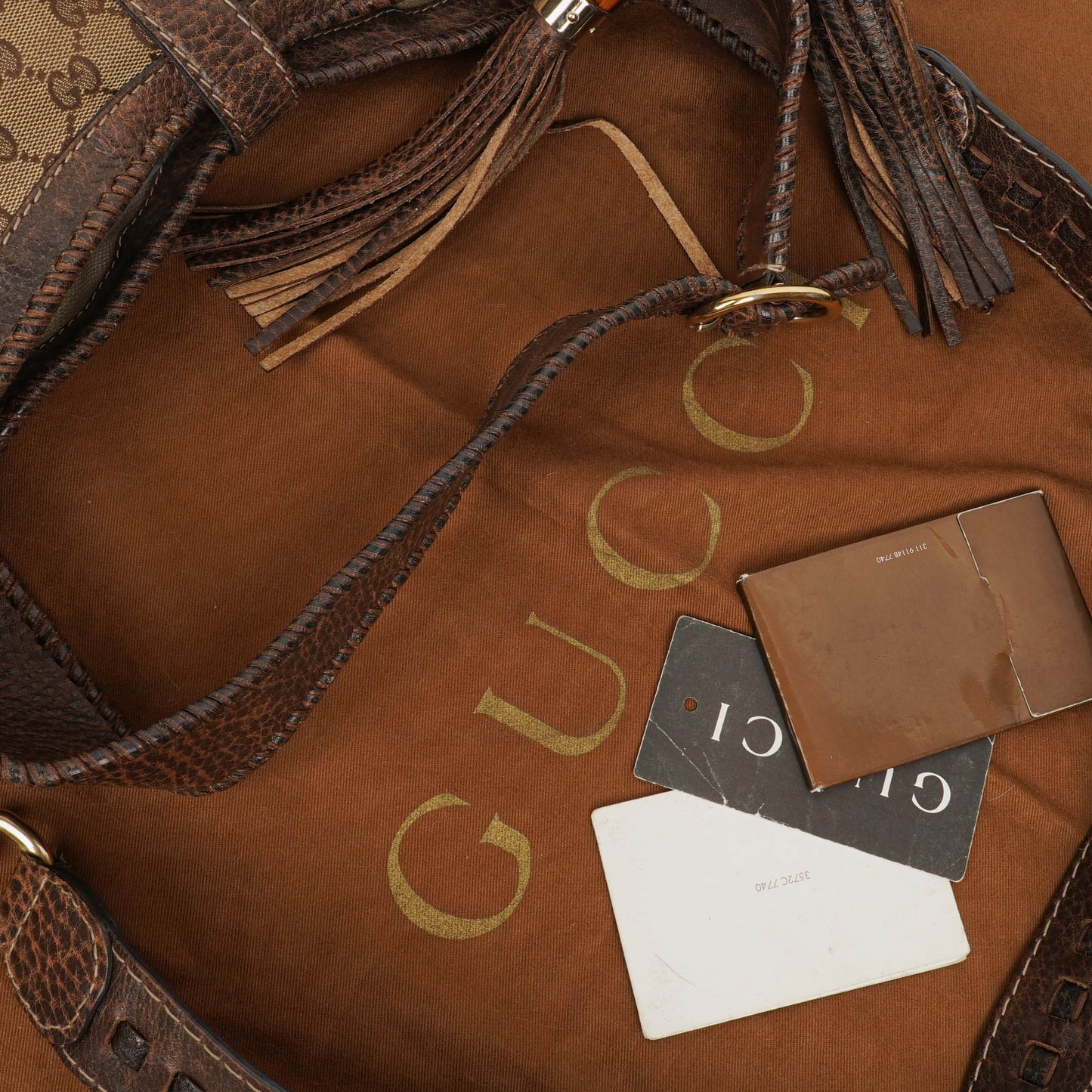 Gucci Brown GG Canvas New Jackie Hobo Bag