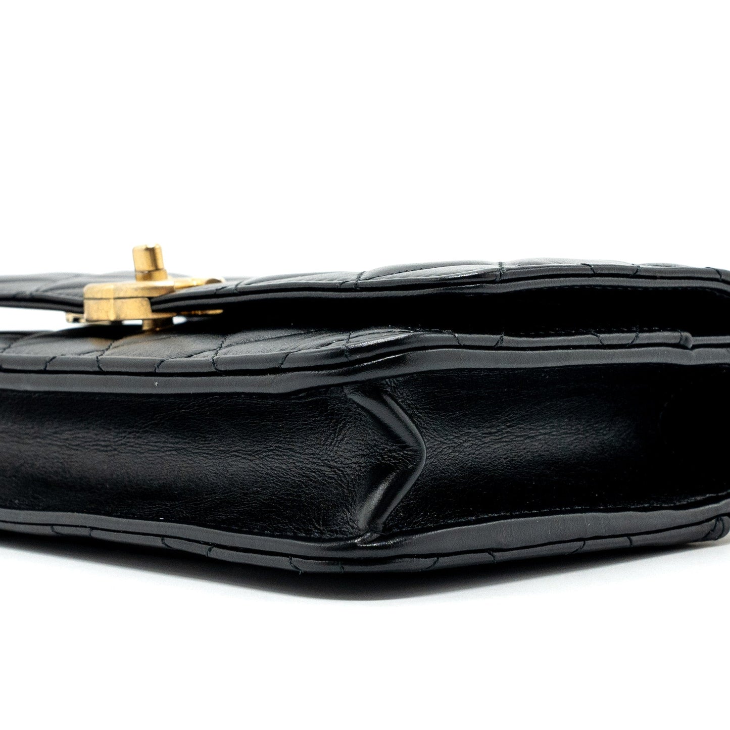 Chanel 24C gold Crush wallet on chain calfskin black  (microchip)