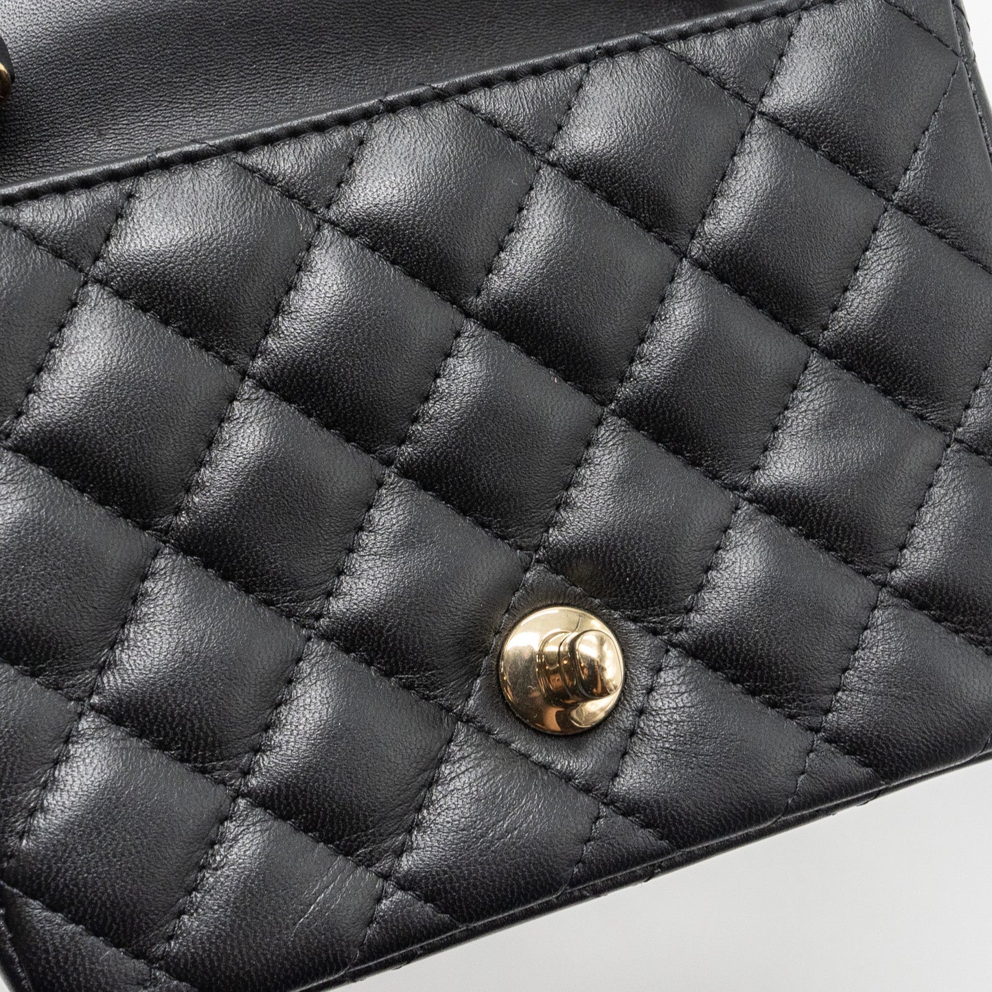 Chanel Mini Square Flap Bag Lambskin Black  (Microchip)