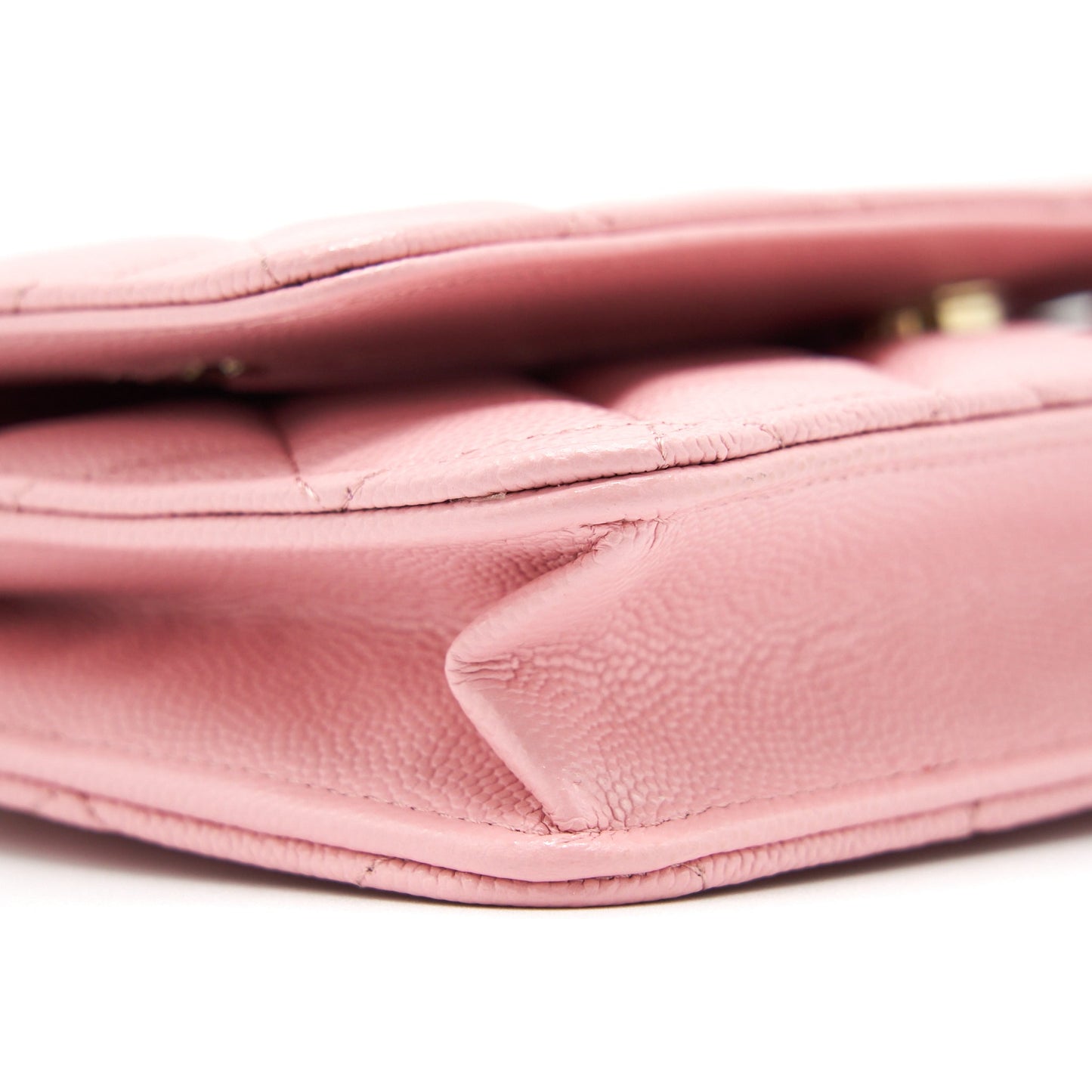Chanel 22C Classic Wallet On Chain Caviar Pink L