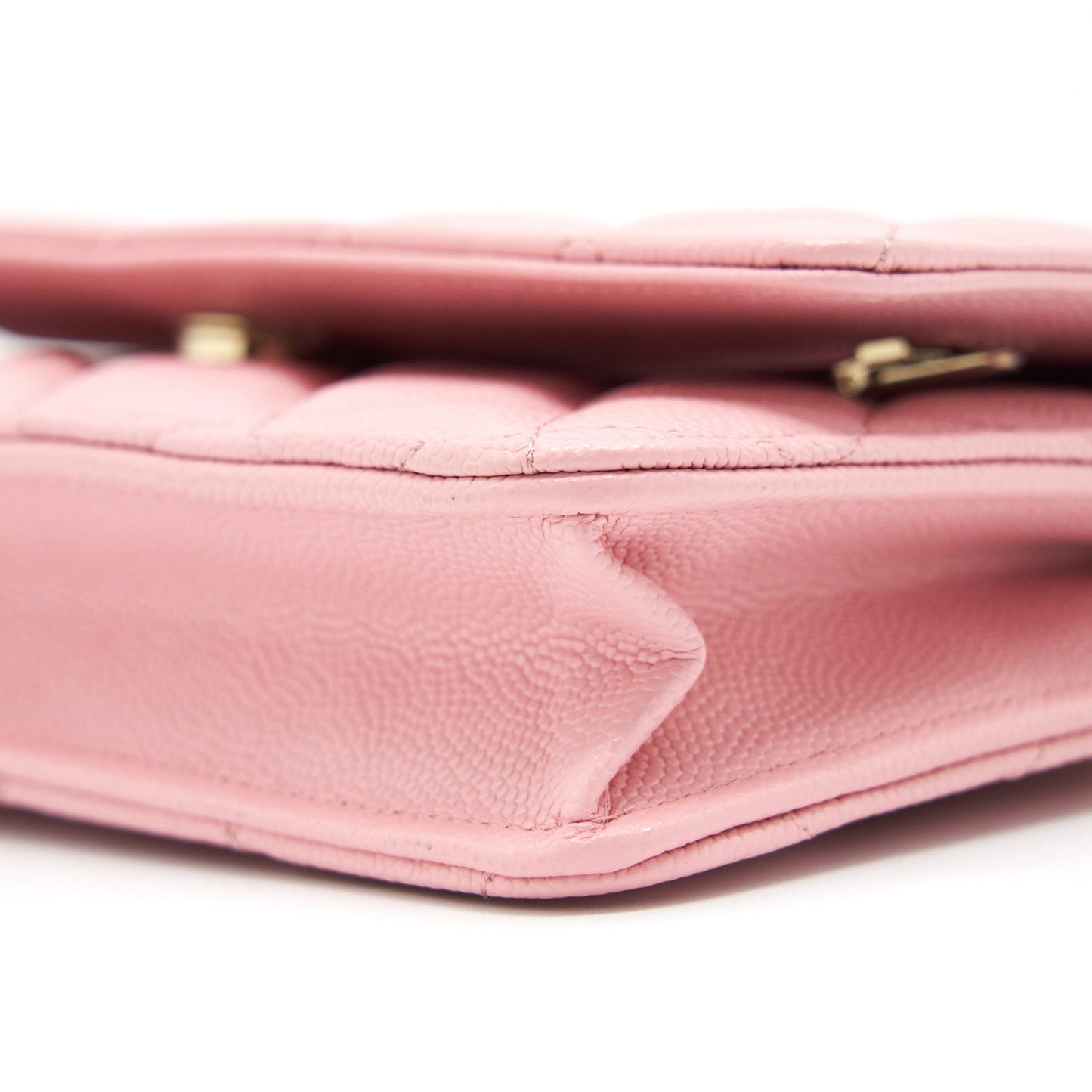 Chanel 22C Classic Wallet On Chain Caviar Pink L