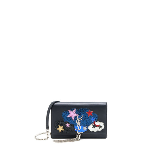 Saint Laurent/ Kate Small Chain Wallet With Tassel Black/Multicolour Limited Edition
