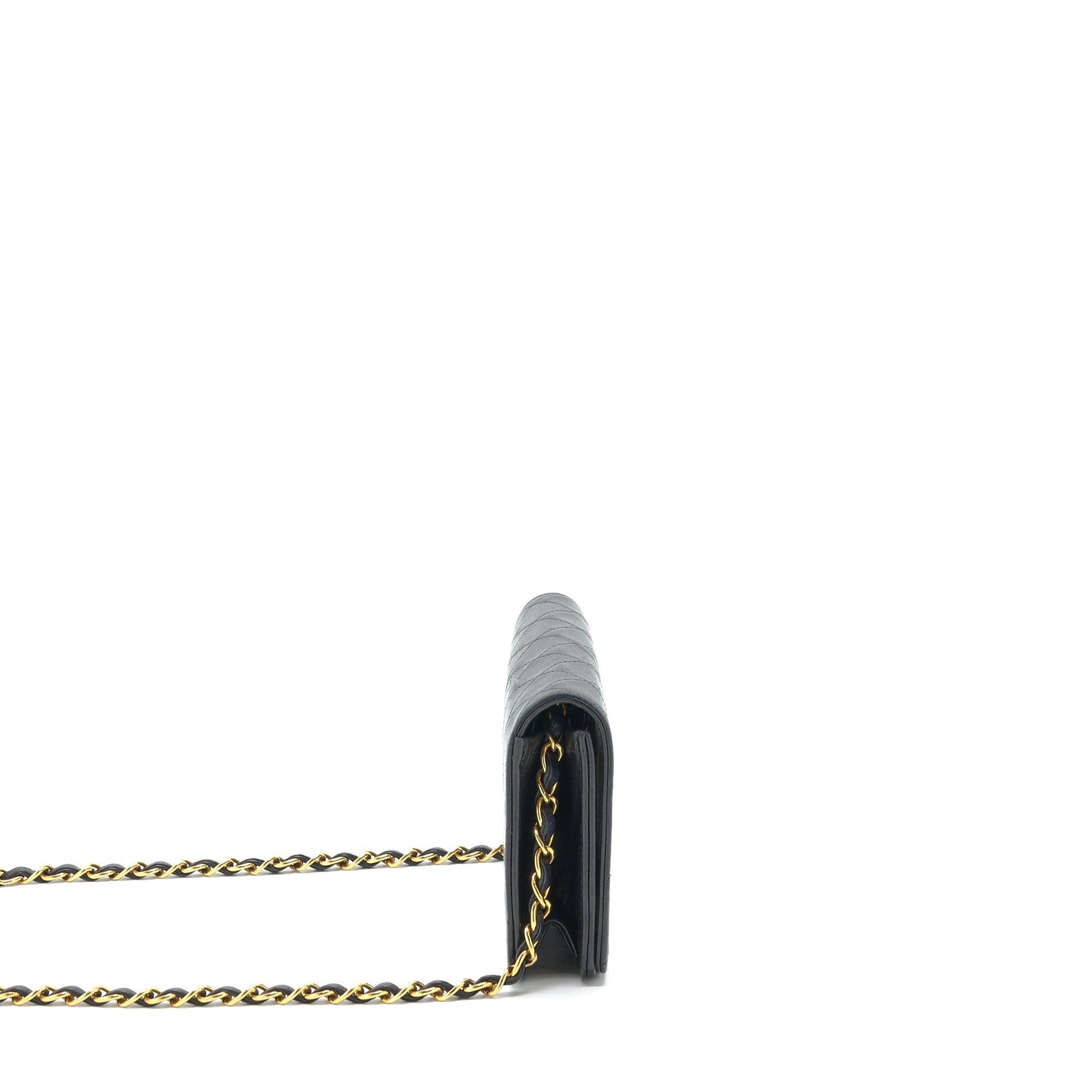 Chanel  Quilted Flap Chain Wallet Black