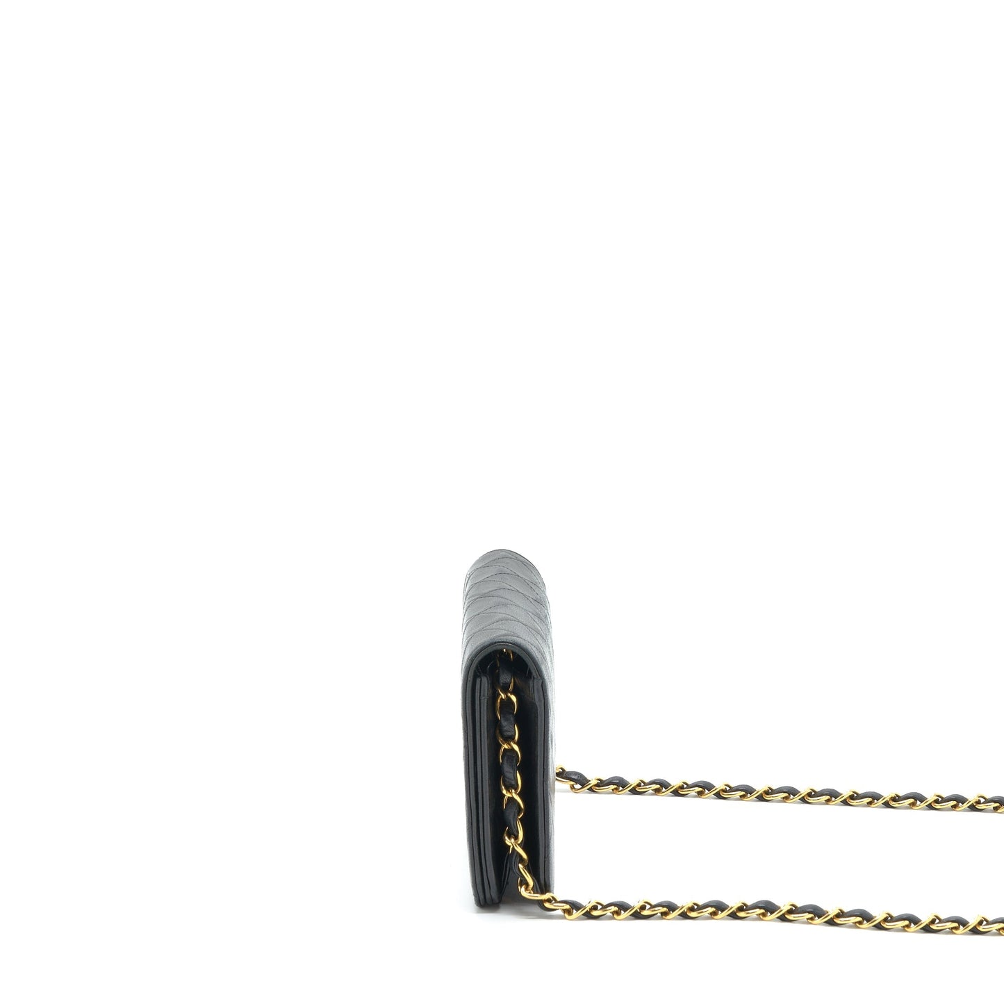 Chanel  Quilted Flap Chain Wallet Black