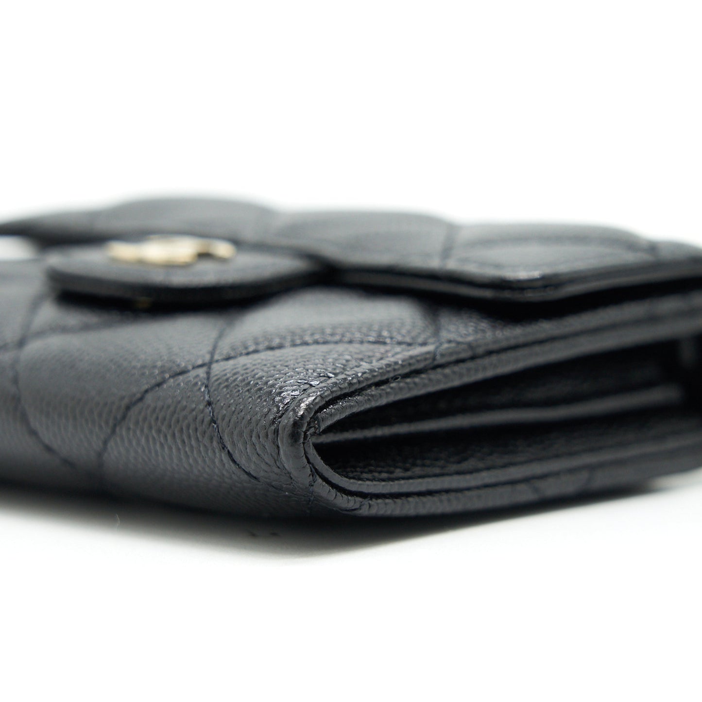 Chanel Classic Card Holder with Chain black L Serial 30