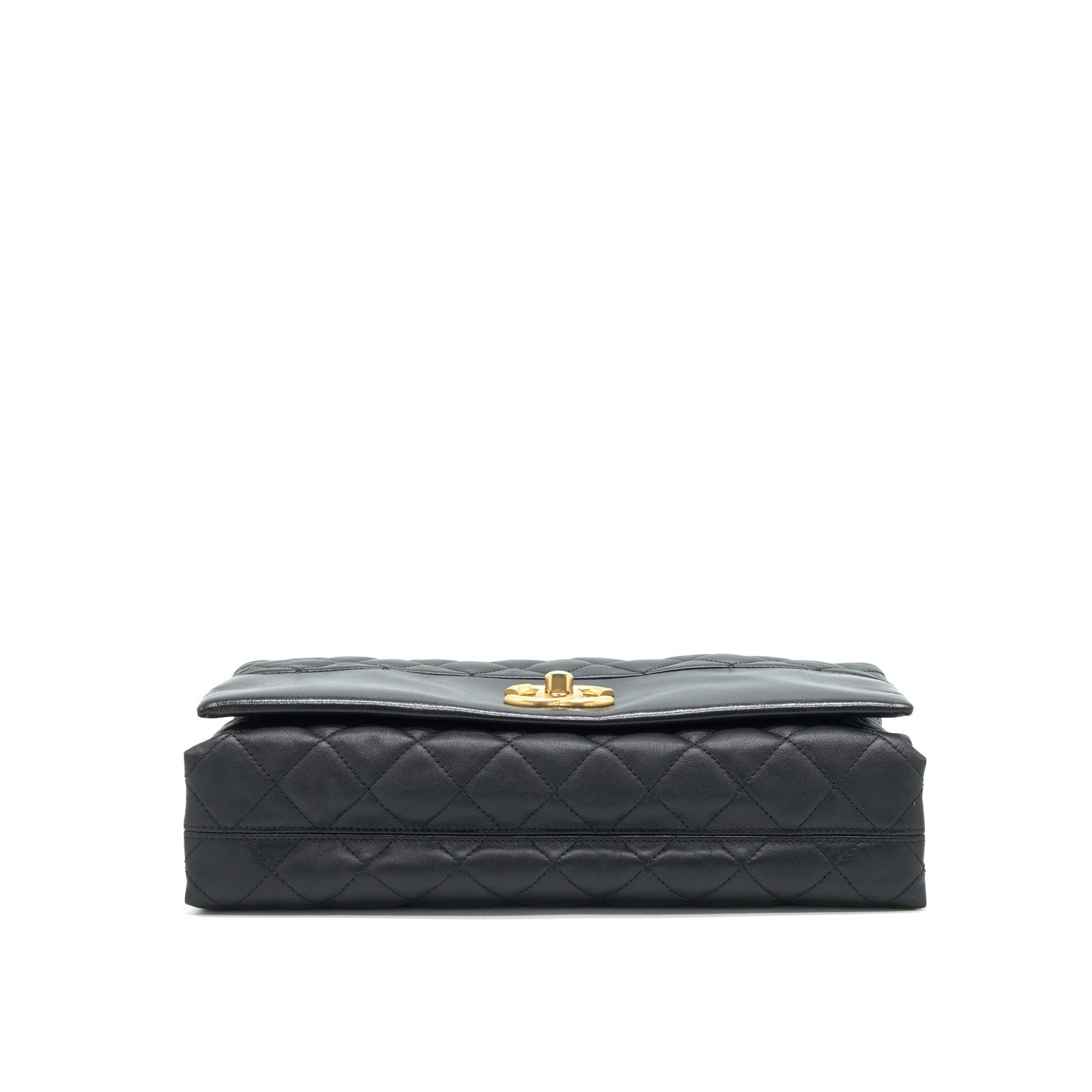 Chanel Large Single Flap Bag Calfskin  Black